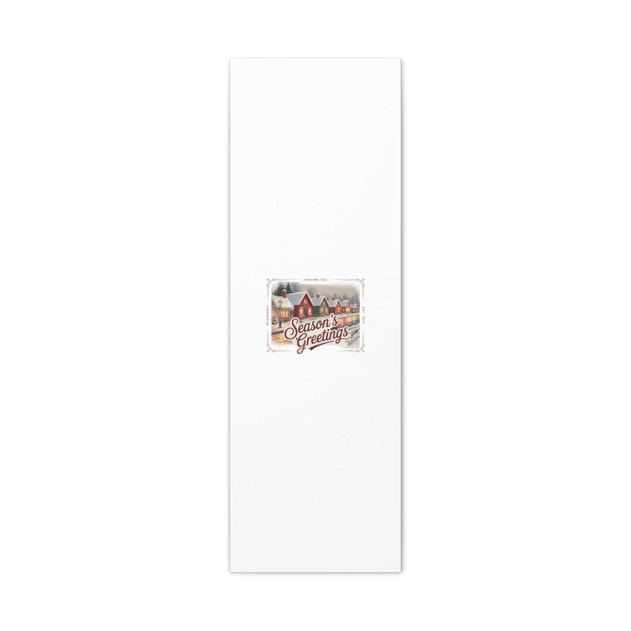 Season's Greetings Vintage Christmas Postcard Canvas | Retro Holiday Wall Art