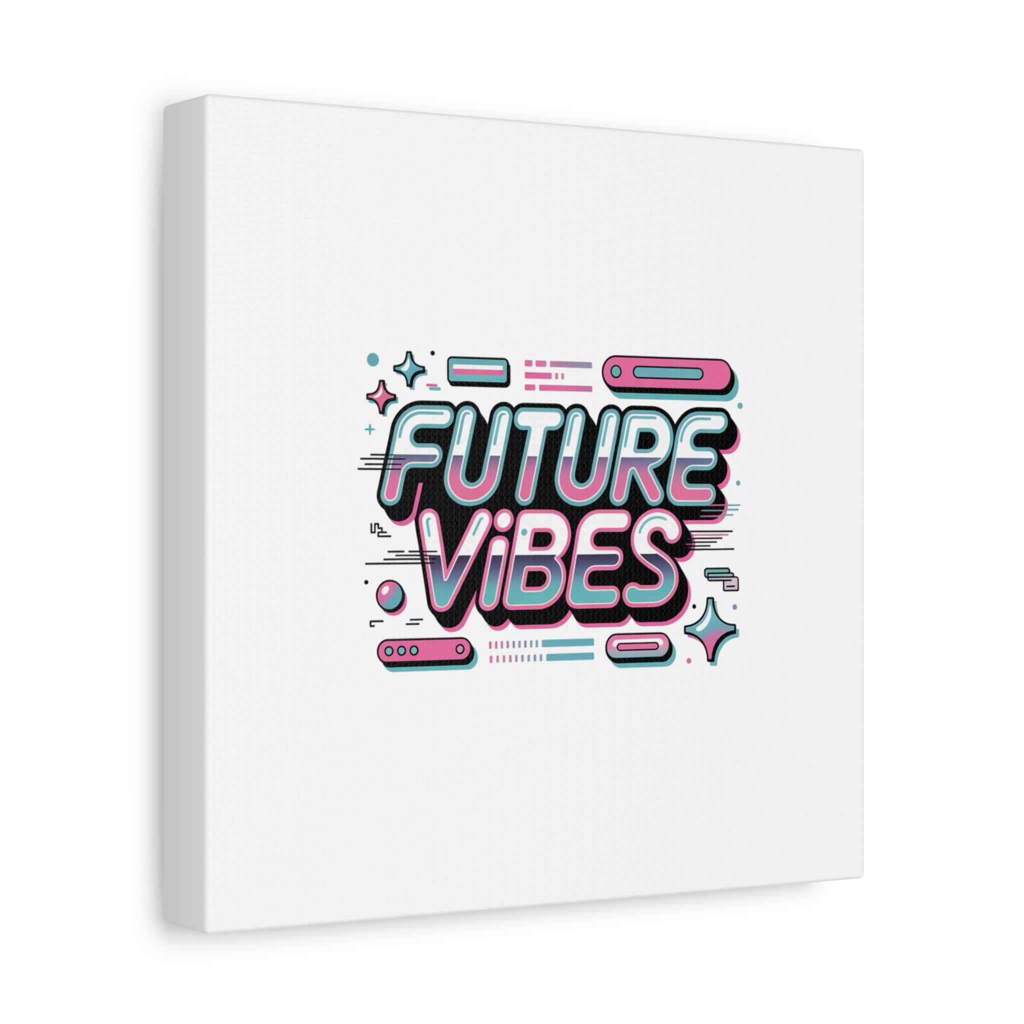 Future Vibes Canvas | Y2K Cyber Holo, Retro Tech Print