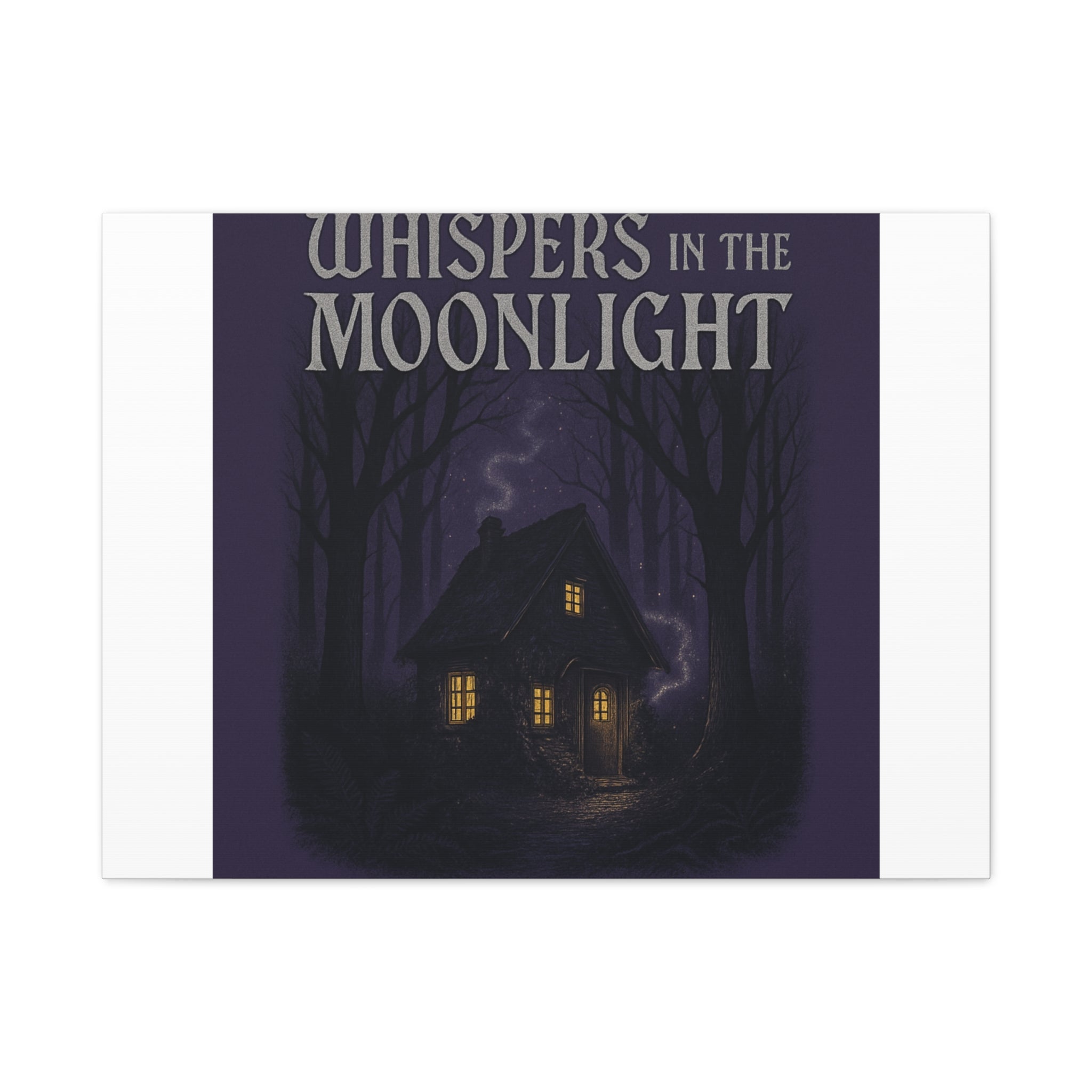 Whispers in the Moonlight Canvas Art – Haunted Cottage Wall Decor
