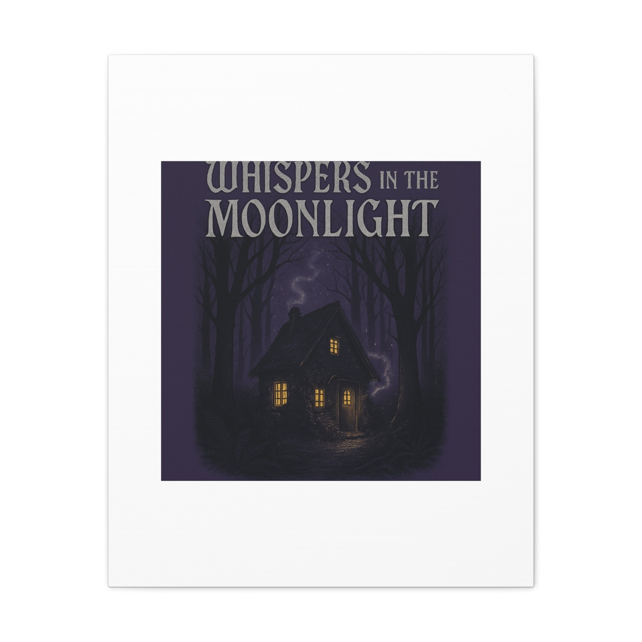 Whispers in the Moonlight Canvas Art – Haunted Cottage Wall Decor