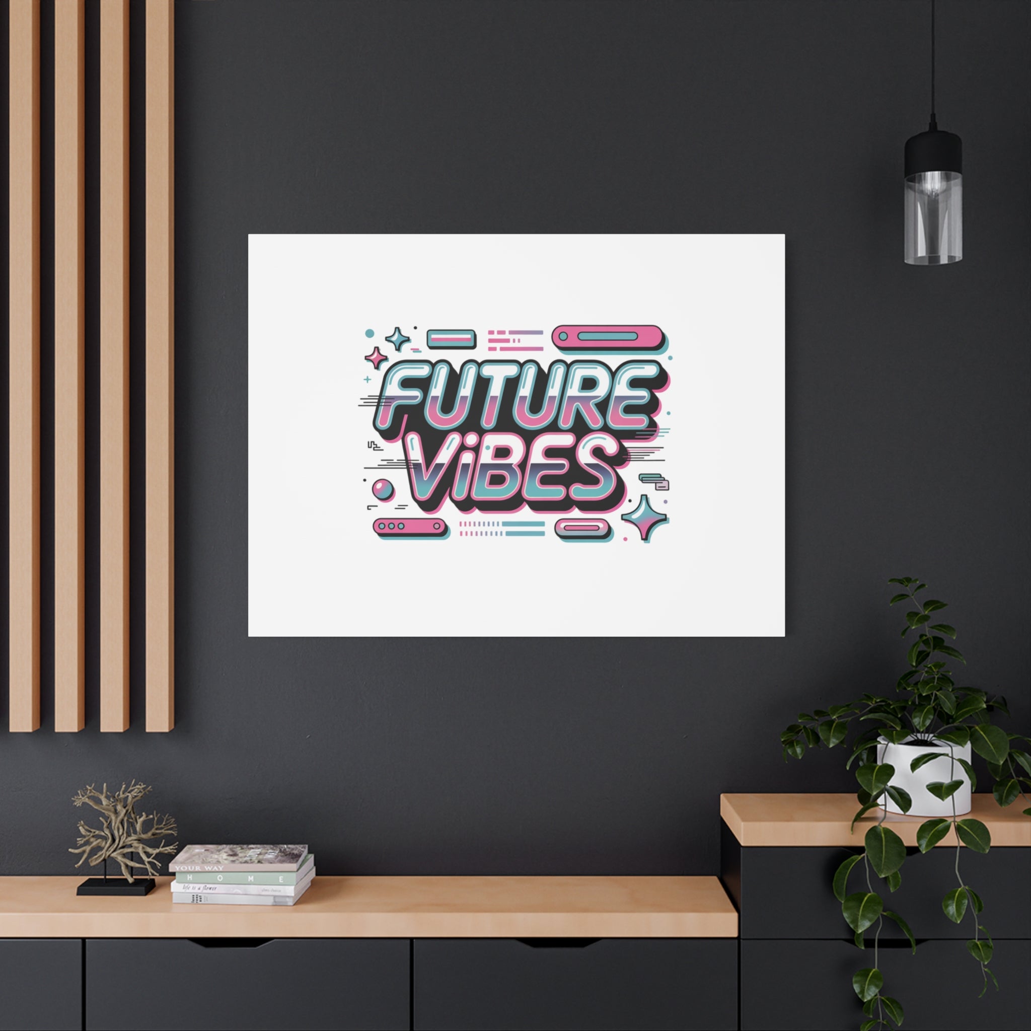 Future Vibes Canvas | Y2K Cyber Holo, Retro Tech Print