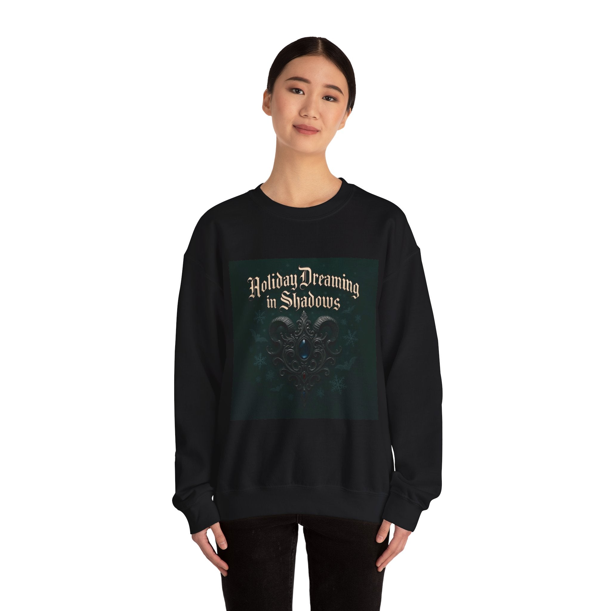 Crewneck Sweatshirt — "Holiday Dreaming in Shadows" Gothic Holiday Pullover