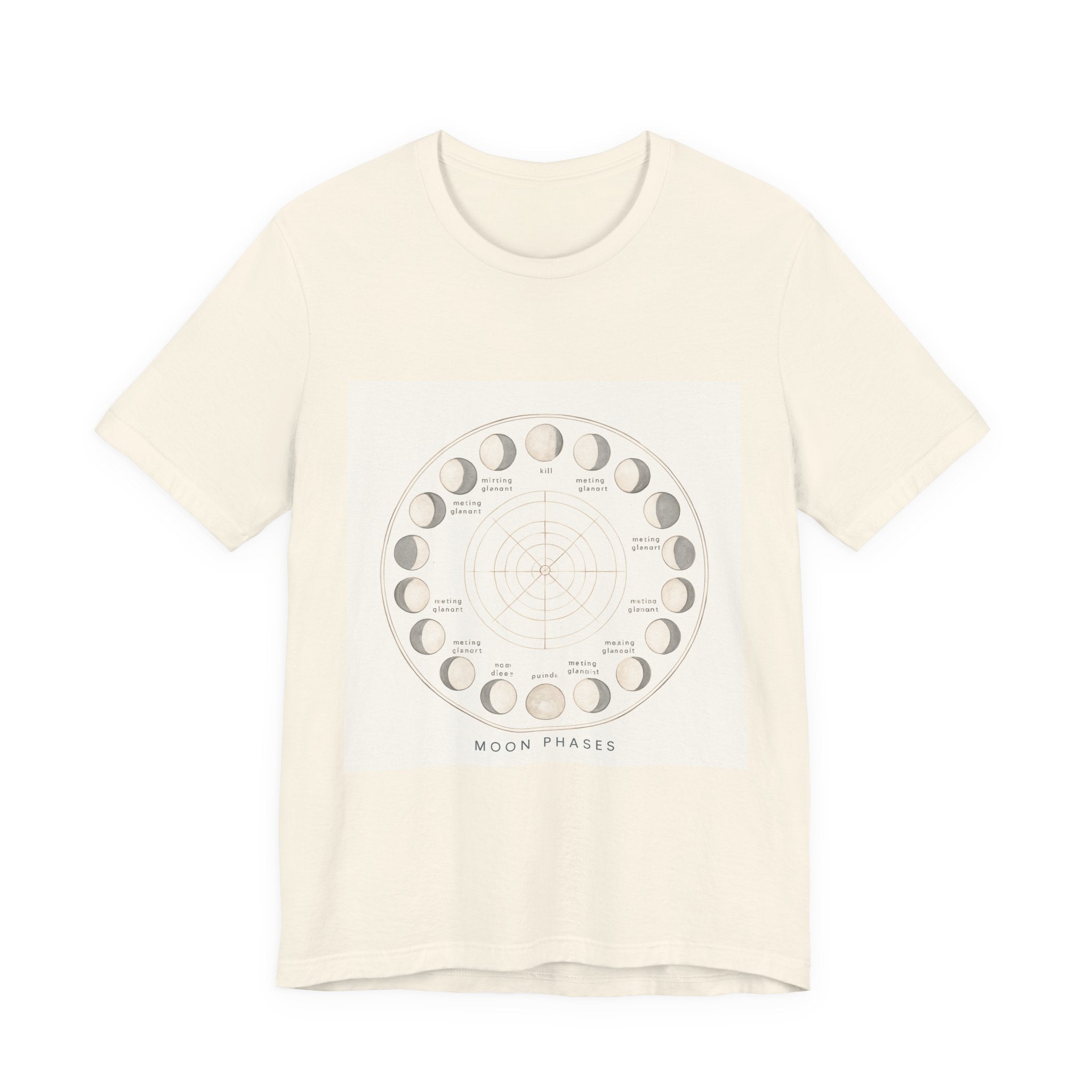 Moon Phases T-Shirt — Illustrated Lunar Cycle Tee