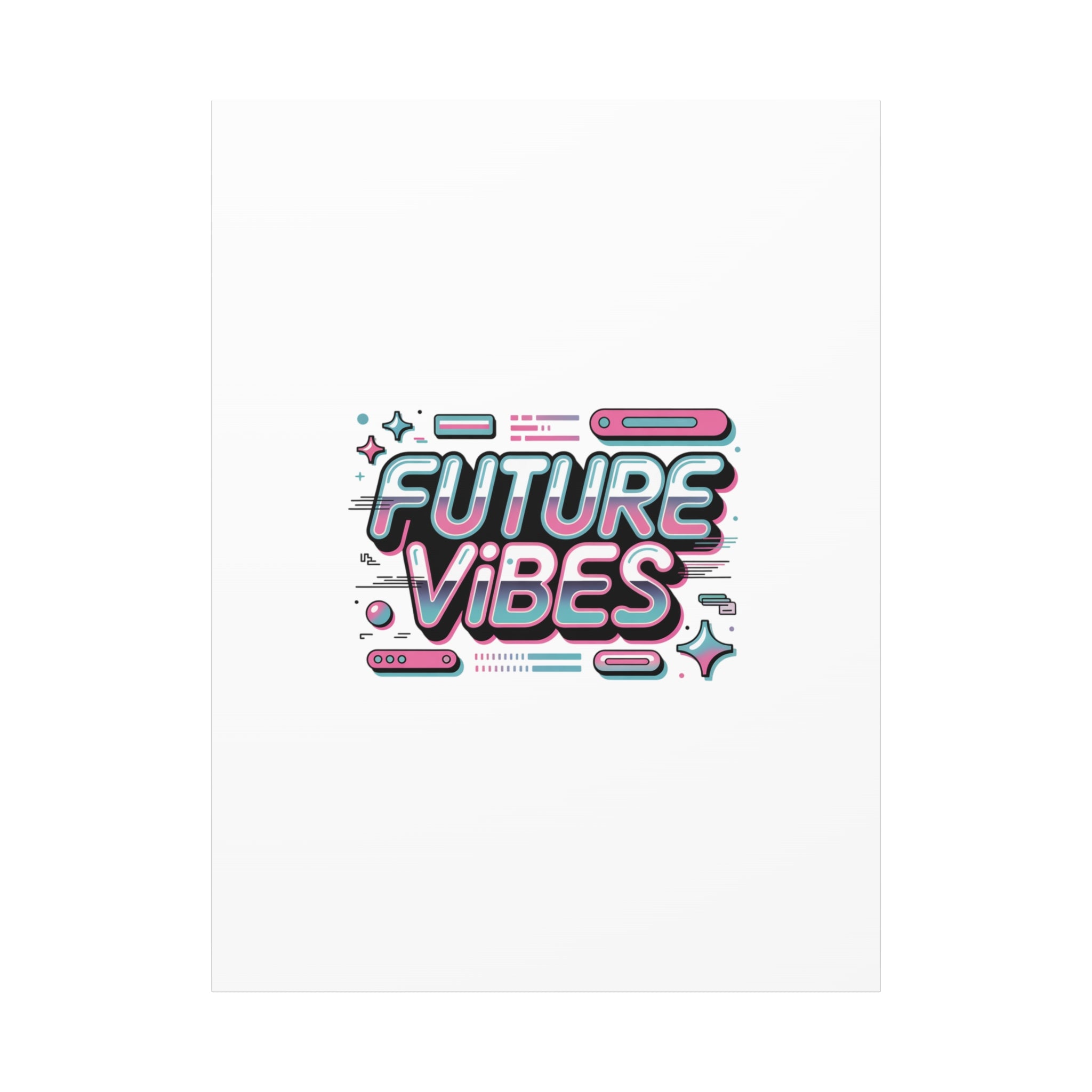 Future Vibes Canvas | Y2K Cyber Holo, Retro Tech Print