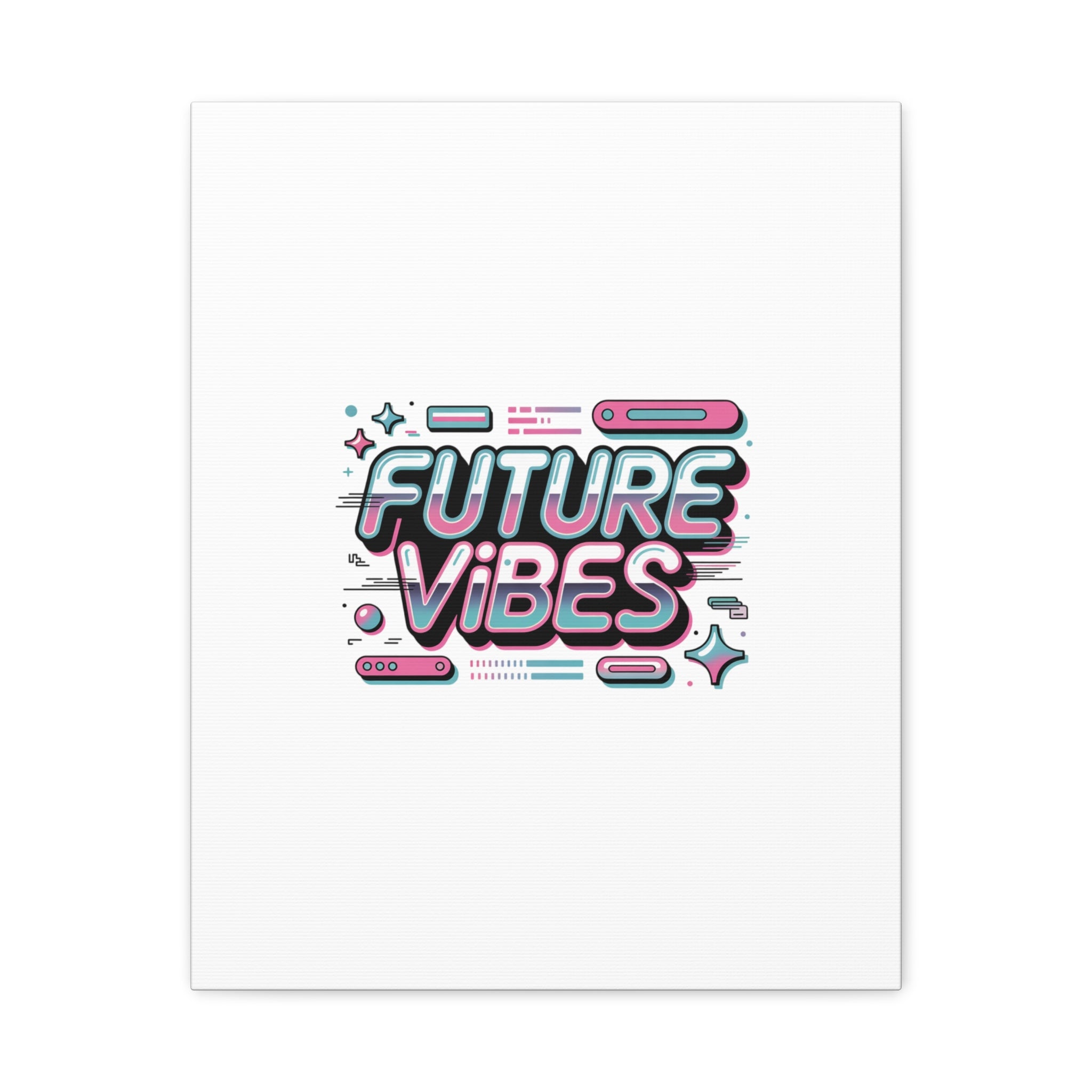 Future Vibes Canvas | Y2K Cyber Holo, Retro Tech Print