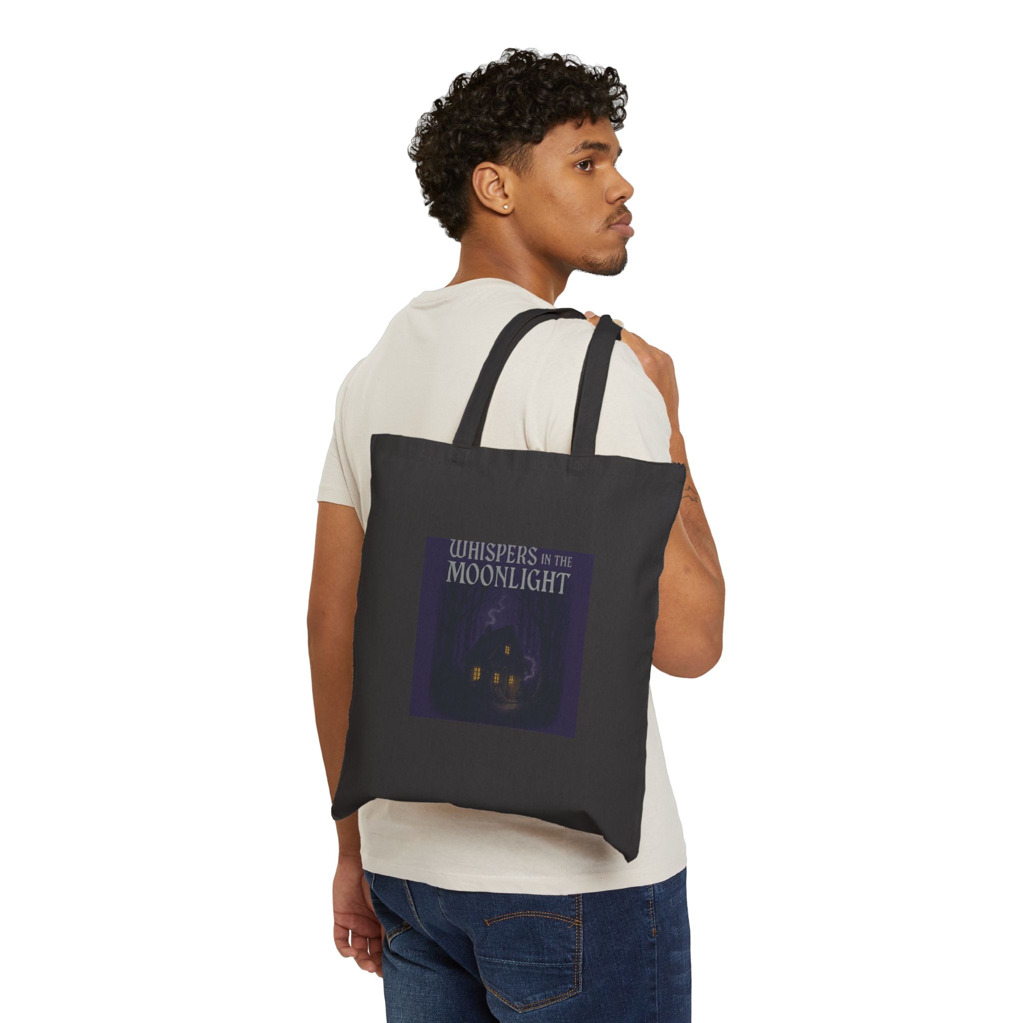 Tote Bag — 'Whispers in the Moonlight' Haunted Cottage Canvas Tote