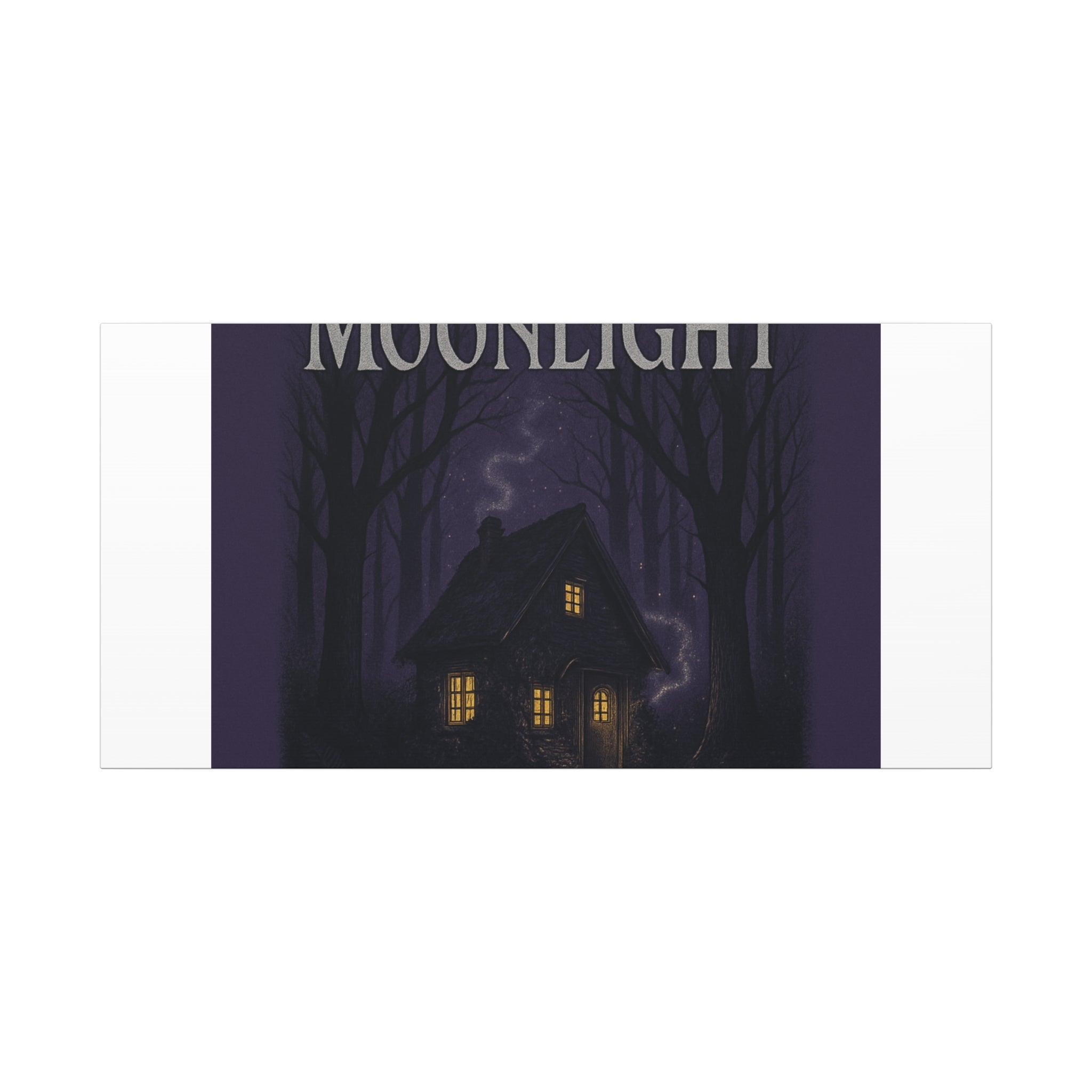Whispers in the Moonlight Canvas Art – Haunted Cottage Wall Decor