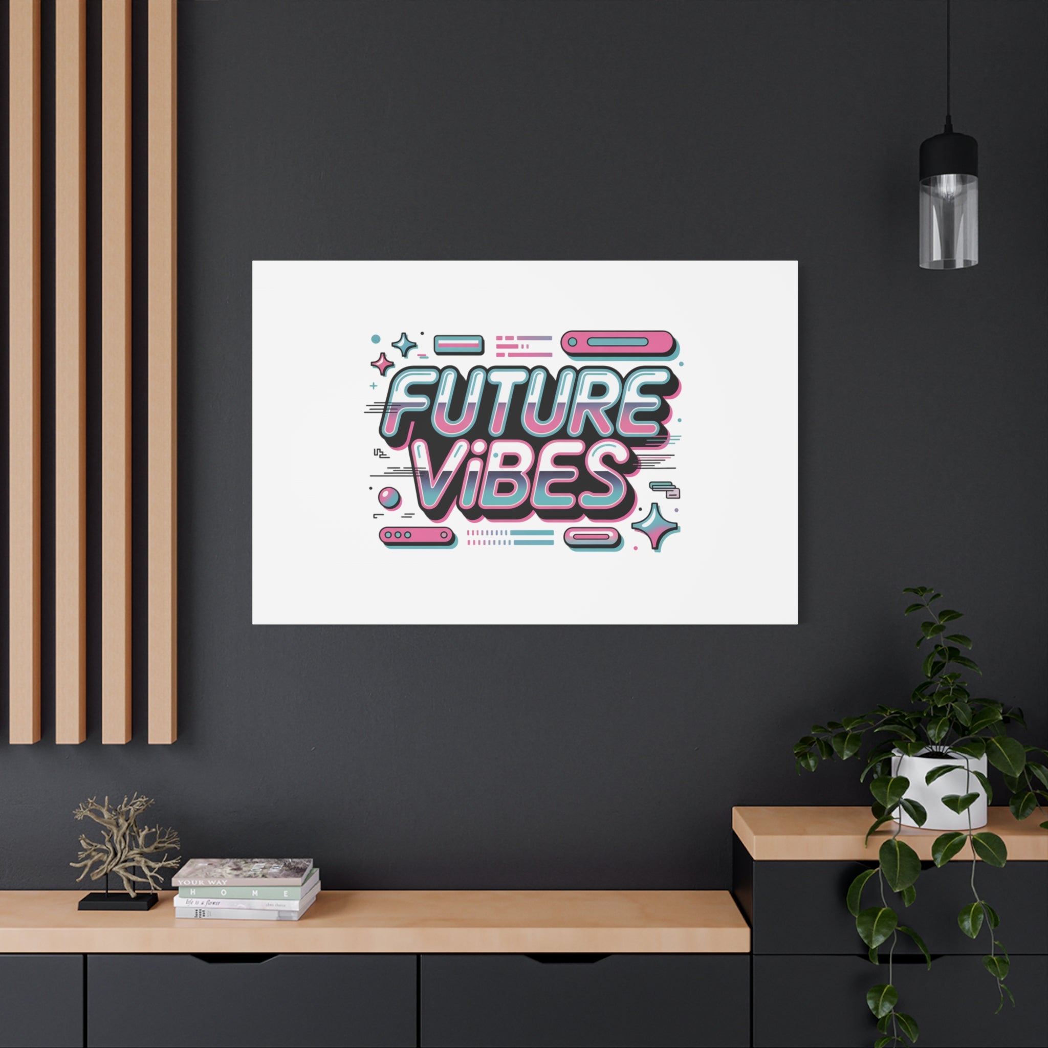 Future Vibes Canvas | Y2K Cyber Holo, Retro Tech Print