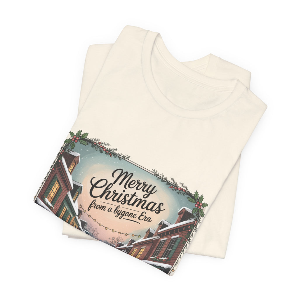 Merry Christmas Vintage Postcard Tee | Retro Holiday Card Design