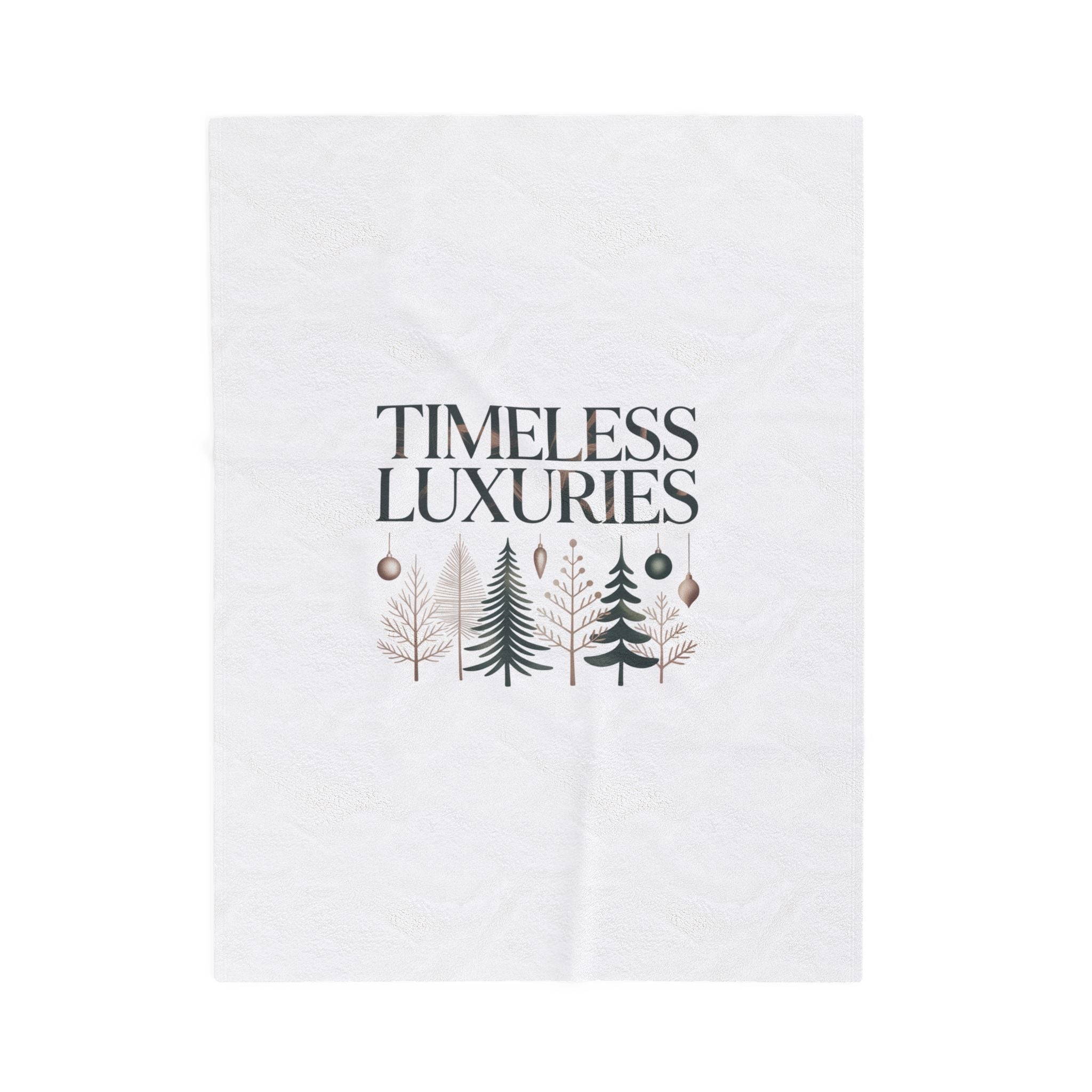 Timeless Luxuries forest trees Christmas Velveteen Plush Blanket | heritage style, quiet luxury decor