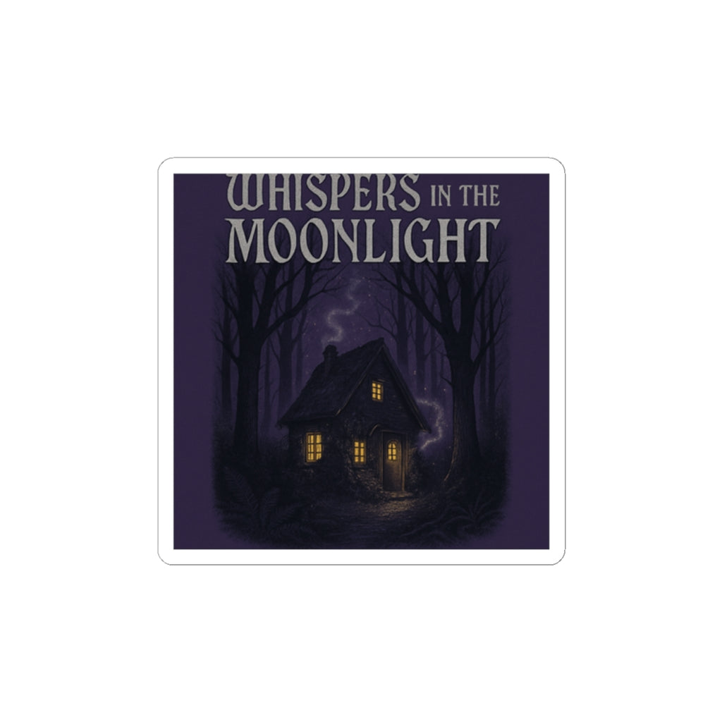 Whispers in the Moonlight Sticker — Haunted Cottage Kiss-Cut Sticker, Gothic Halloween Laptop Decal