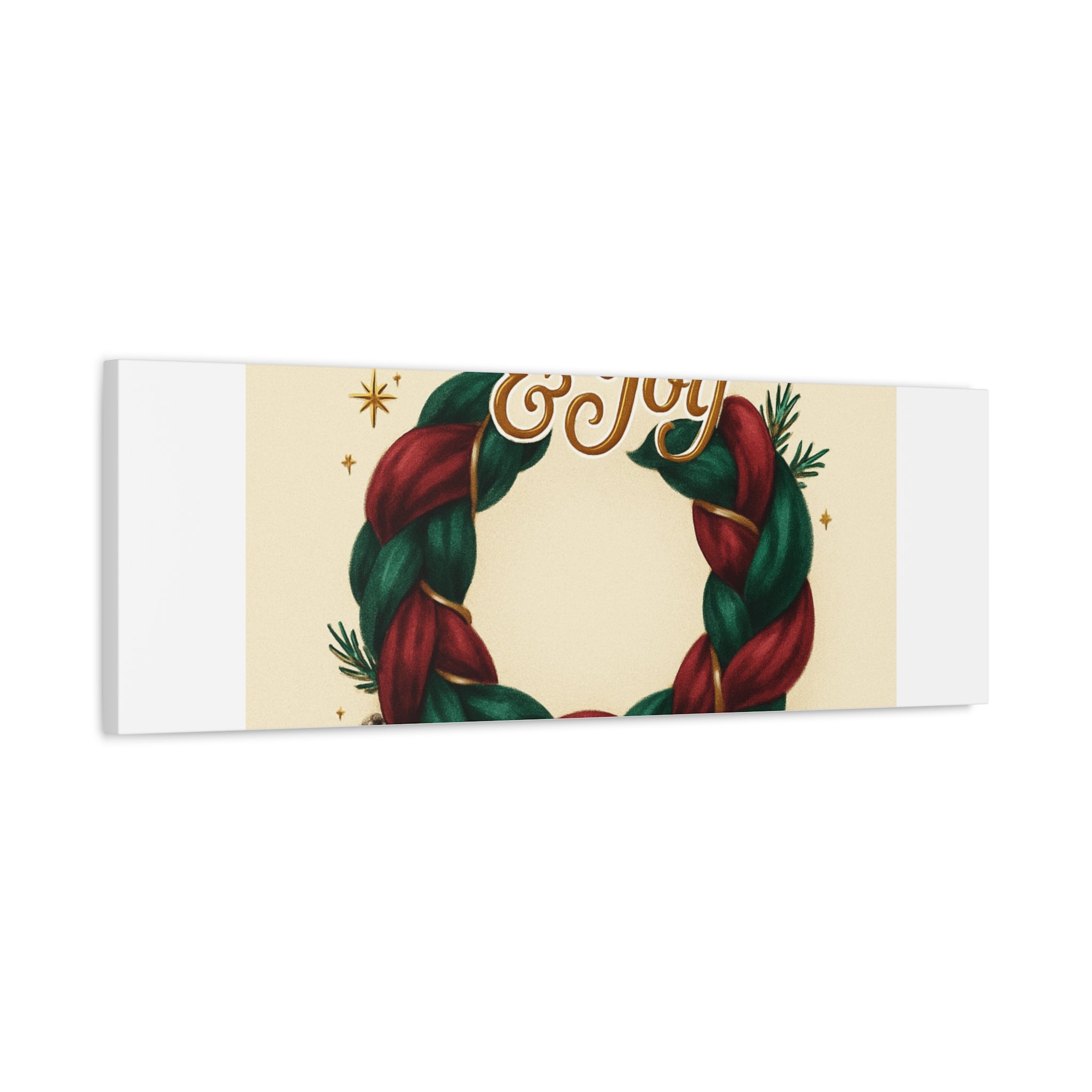 Christmas Wreath Canvas - "Comfort & Joy" Holiday Wall Art