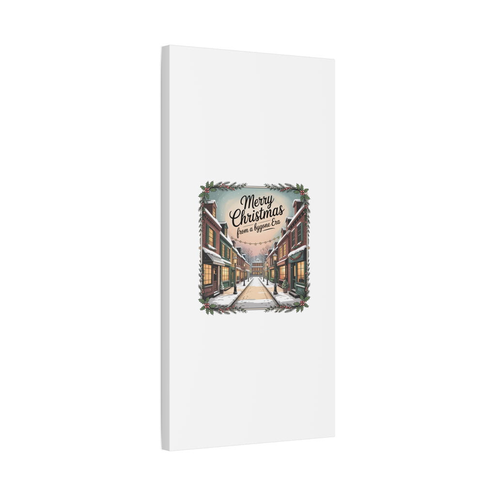 Merry Christmas Vintage Postcard Canvas | Retro Holiday Card Design