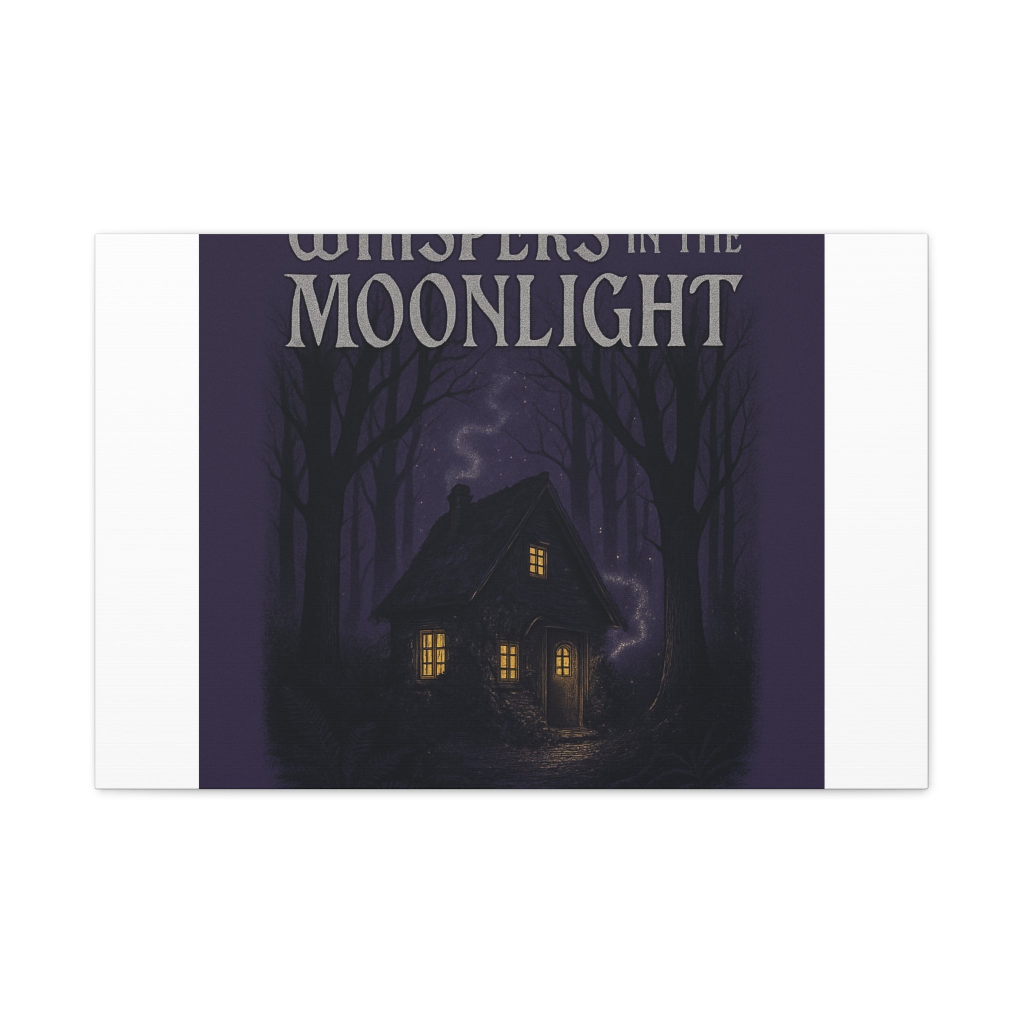 Whispers in the Moonlight Canvas Art – Haunted Cottage Wall Decor
