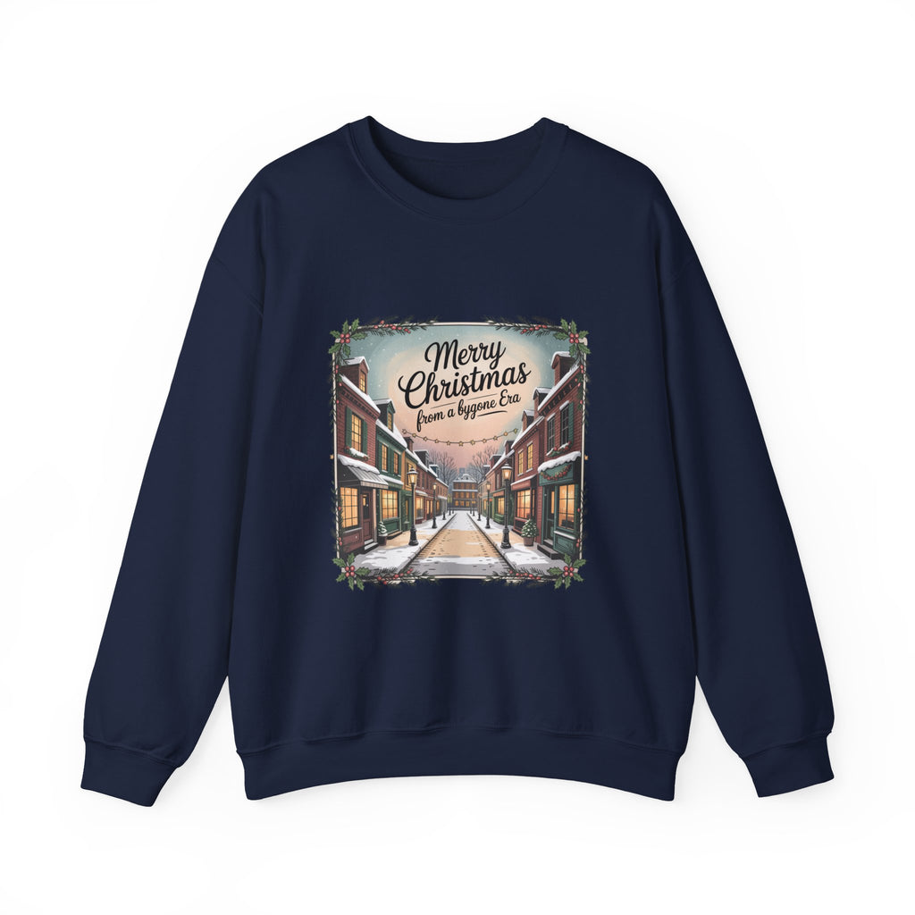 Vintage Christmas Postcard Sweatshirt | retro holiday card design, sepia holiday