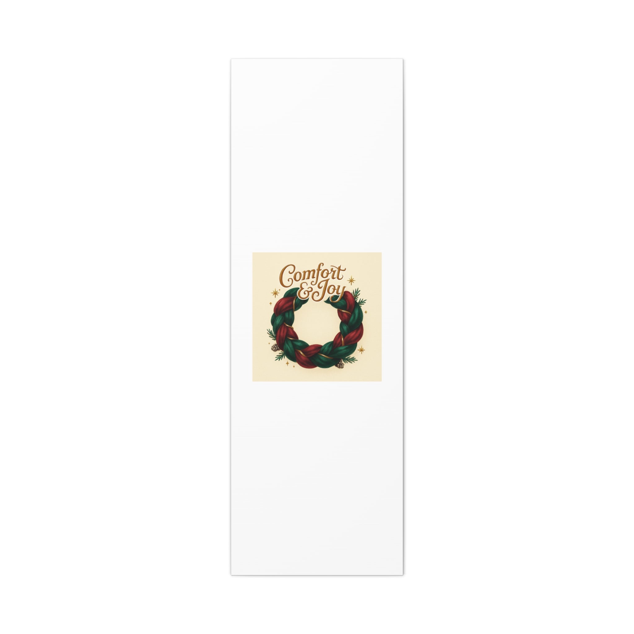 Christmas Wreath Canvas - "Comfort & Joy" Holiday Wall Art