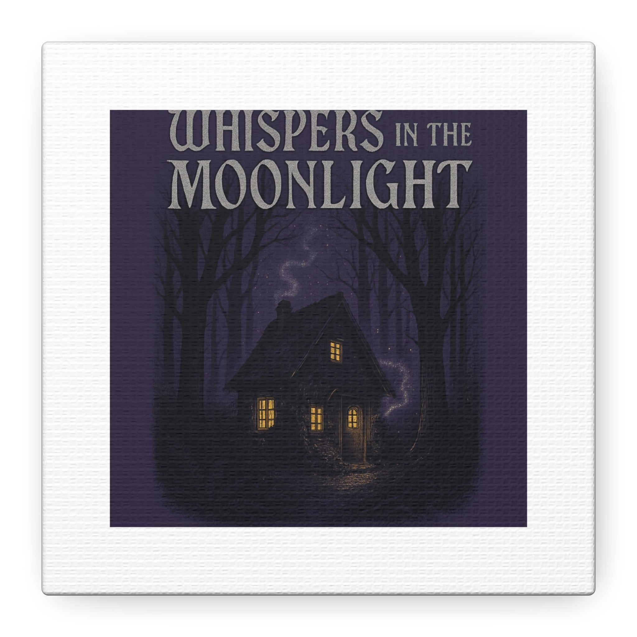 Whispers in the Moonlight Canvas Art – Haunted Cottage Wall Decor