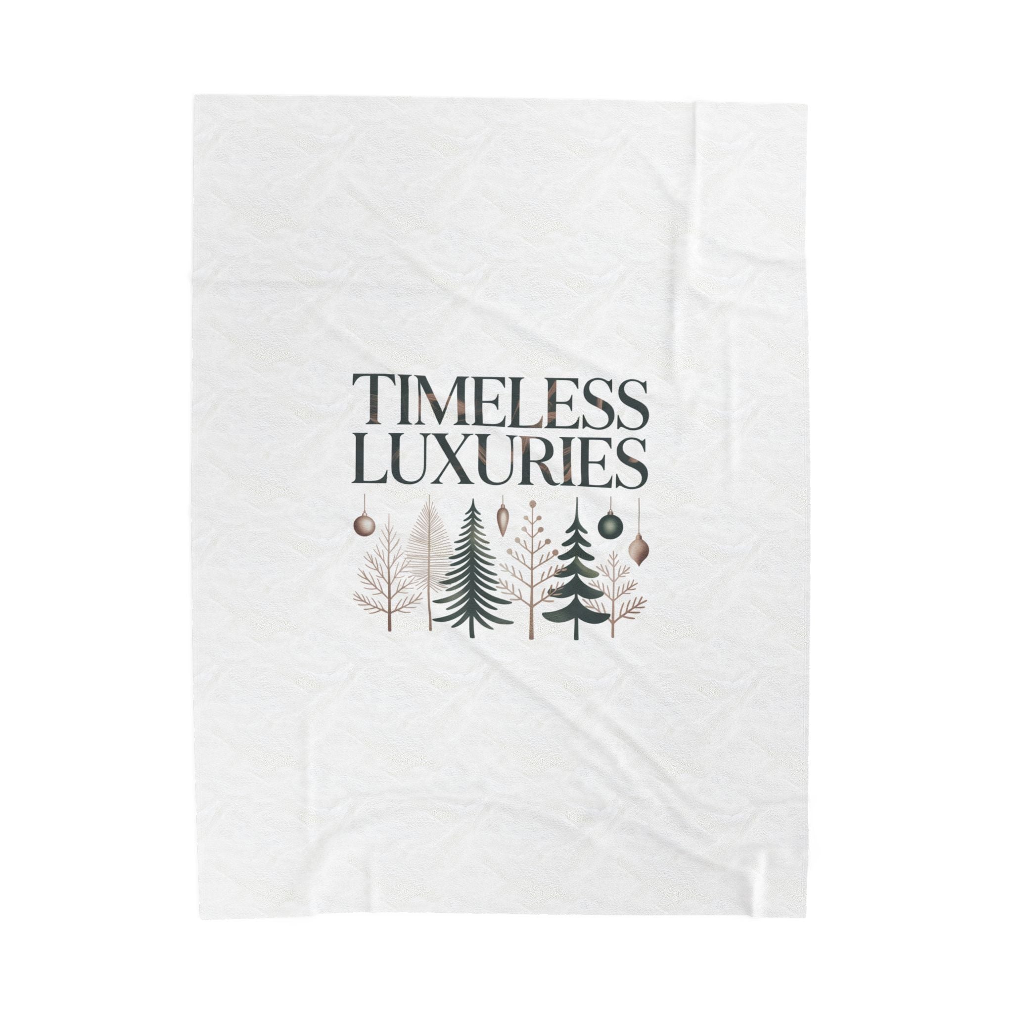 Timeless Luxuries forest trees Christmas Velveteen Plush Blanket | heritage style, quiet luxury decor