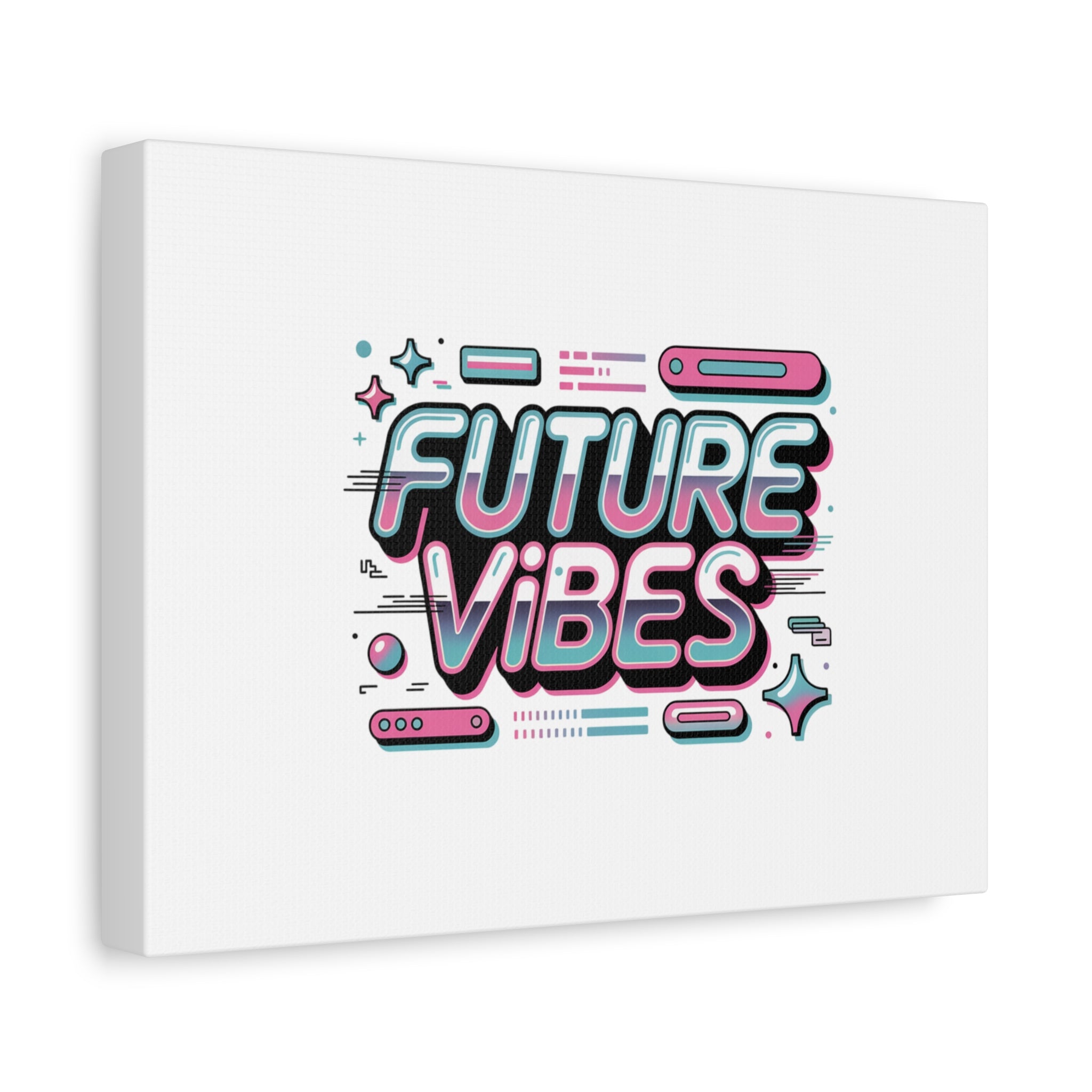 Future Vibes Canvas | Y2K Cyber Holo, Retro Tech Print