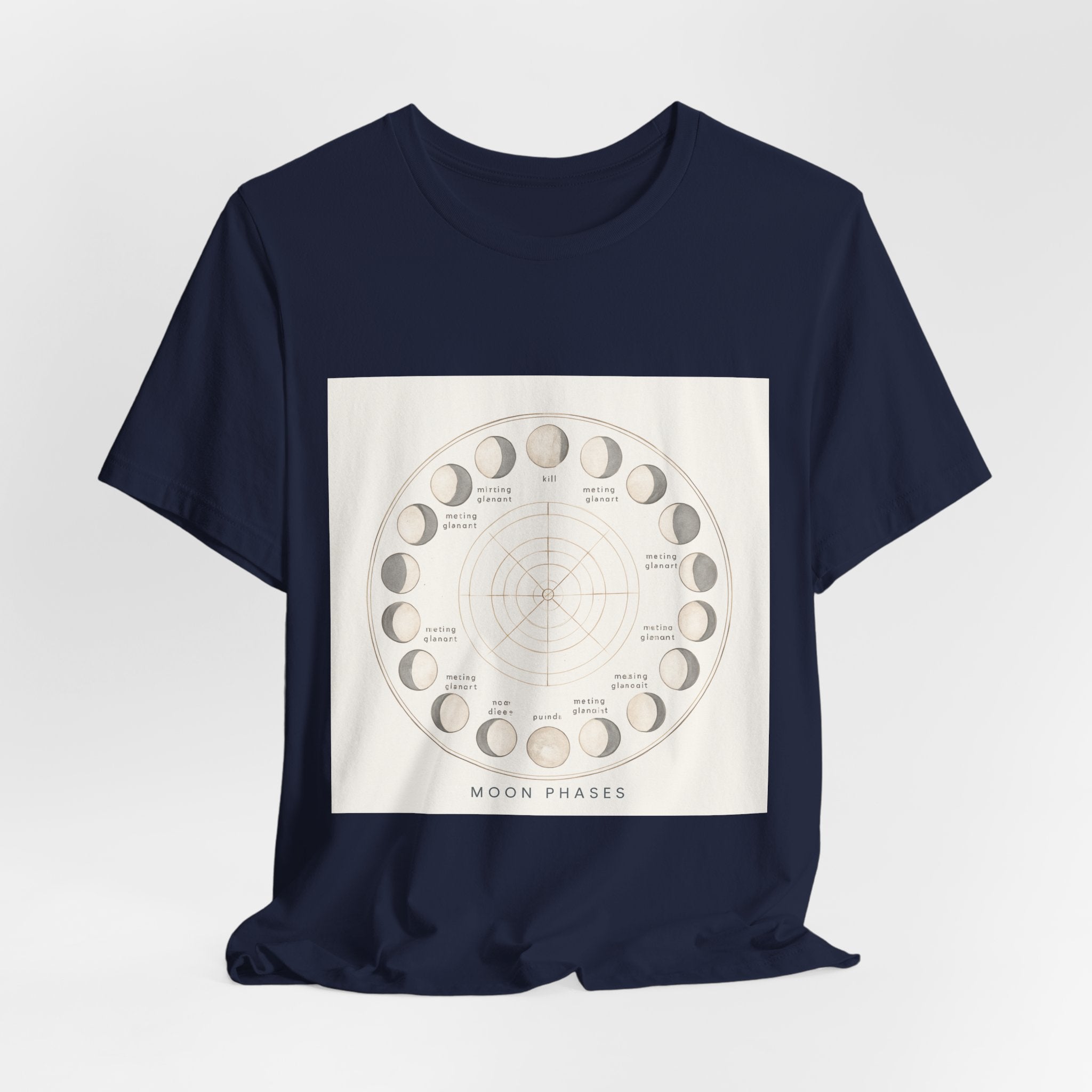 Moon Phases T-Shirt — Illustrated Lunar Cycle Tee