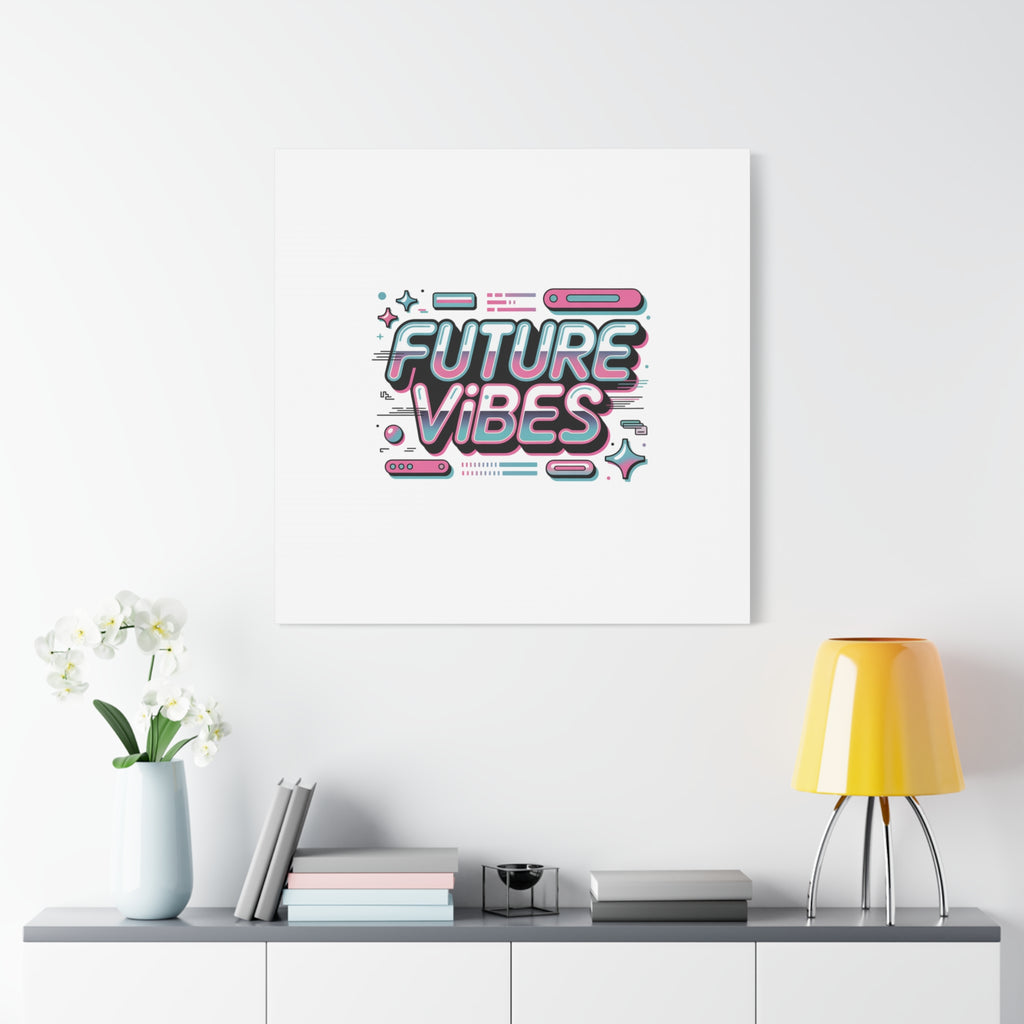 Future Vibes Canvas | Y2K Cyber Holo, Retro Tech Print