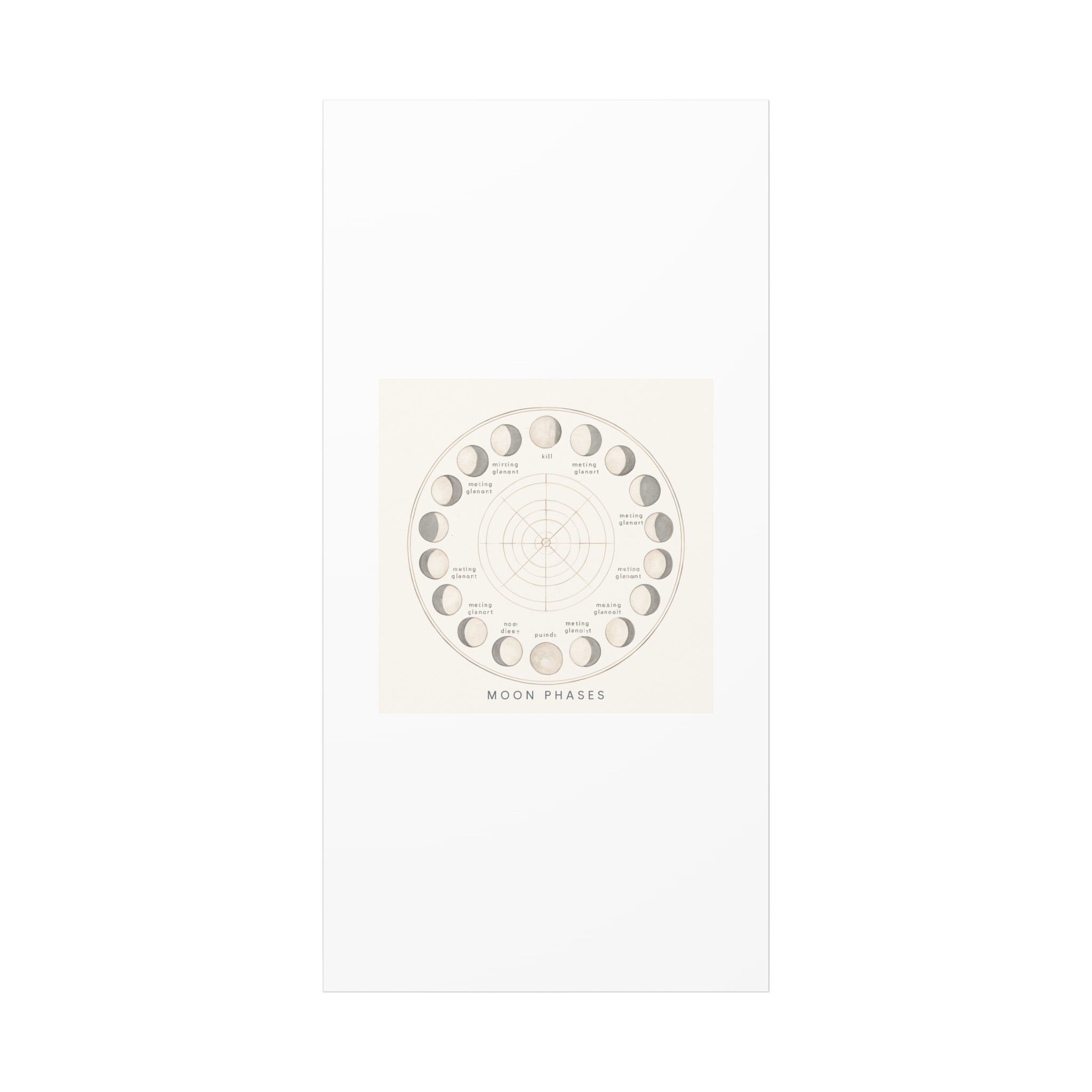Moon Phases Canvas Print — Neutral Lunar Cycle Wall Art