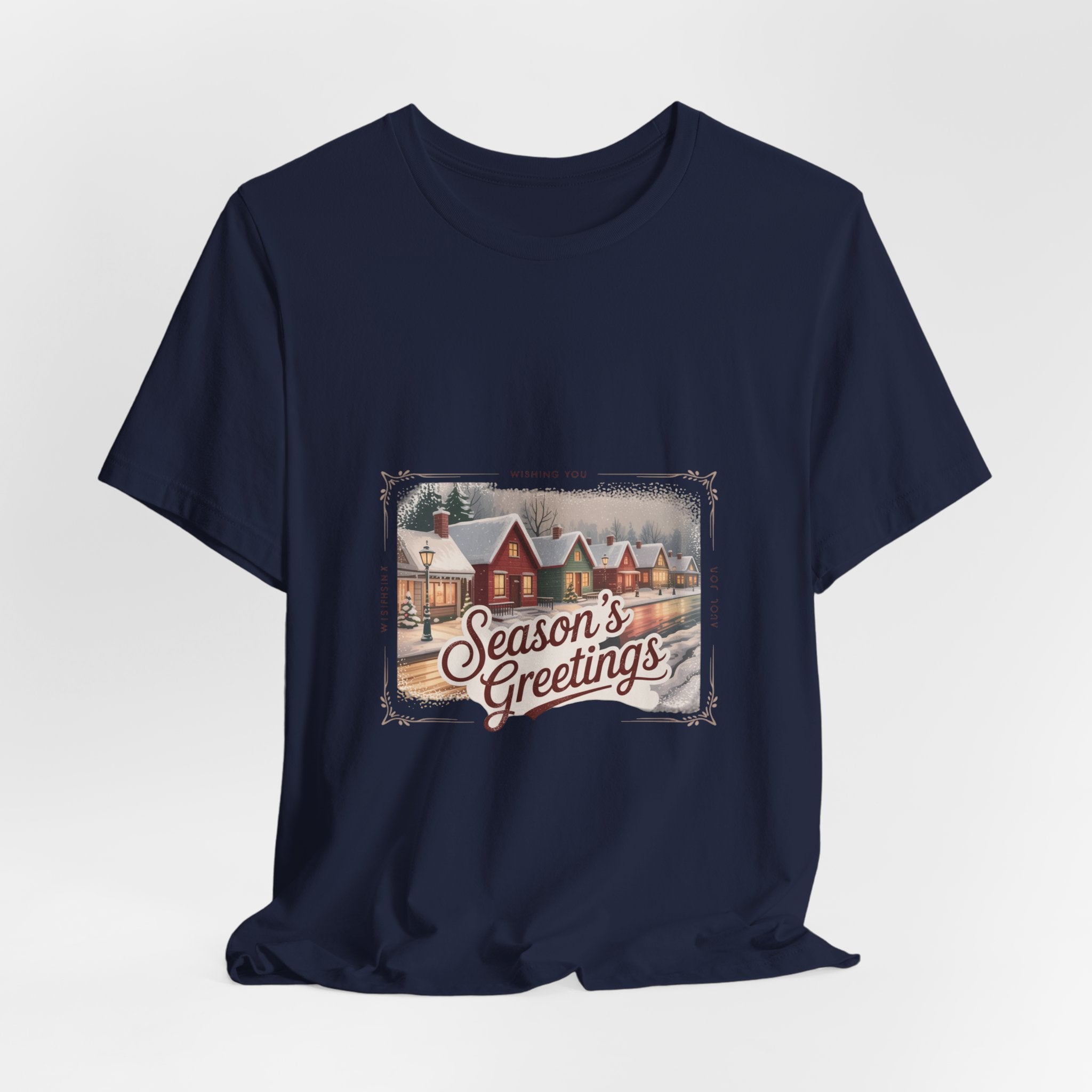 Season's Greetings Vintage Christmas Tee | Retro Holiday Card Design