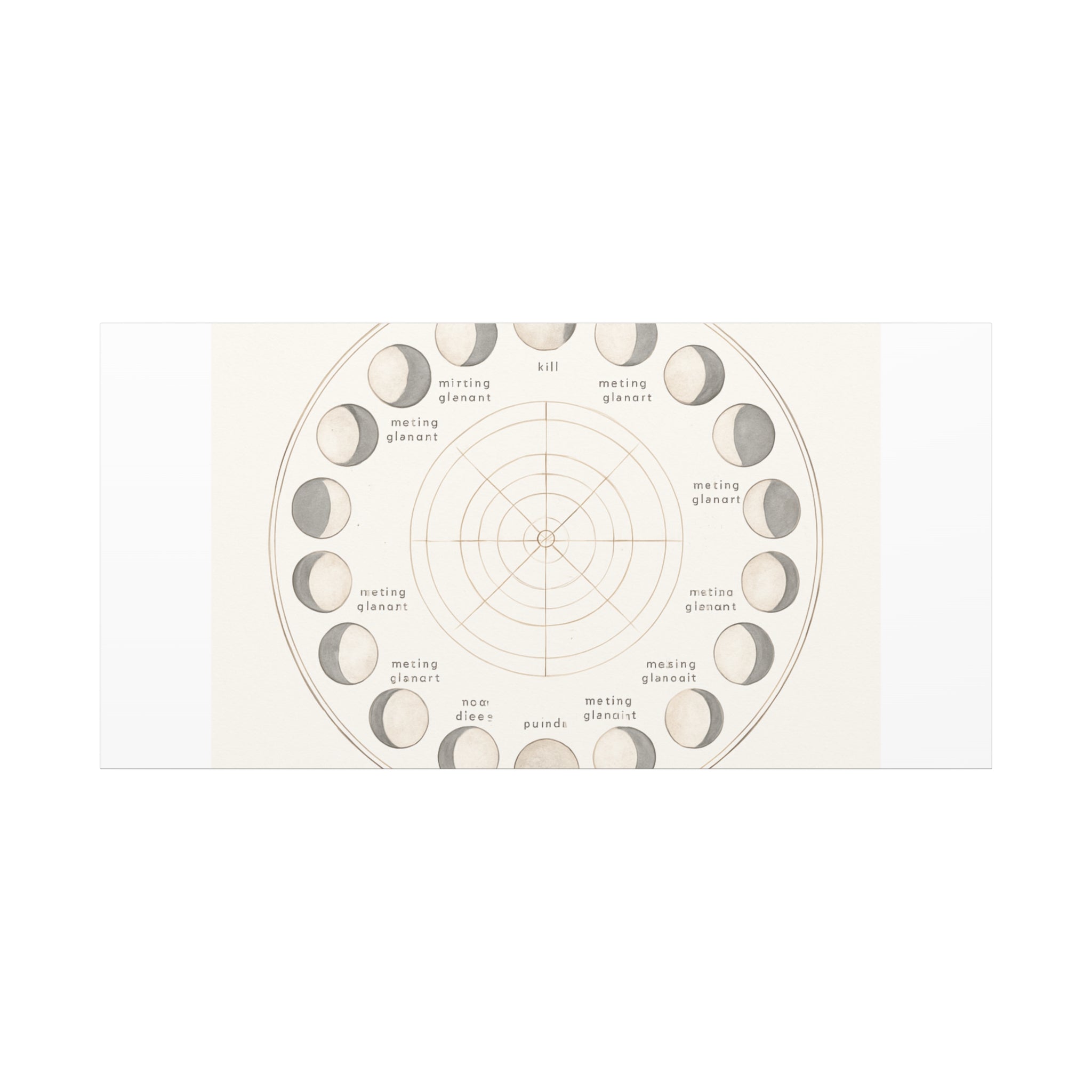 Moon Phases Canvas Print — Neutral Lunar Cycle Wall Art