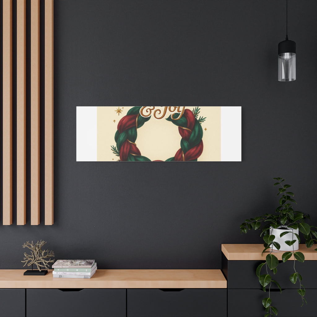 Christmas Wreath Canvas - "Comfort & Joy" Holiday Wall Art