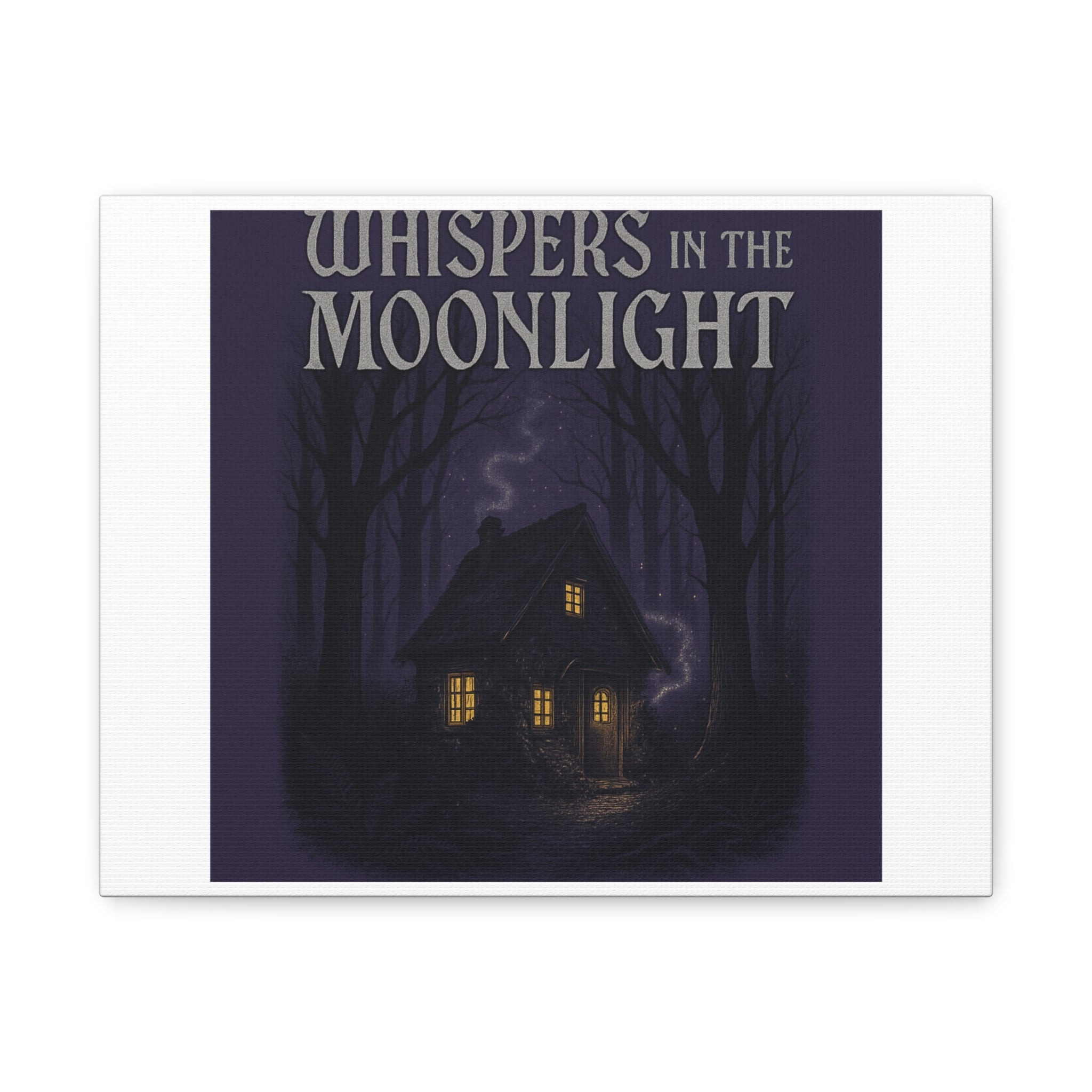 Whispers in the Moonlight Canvas Art – Haunted Cottage Wall Decor
