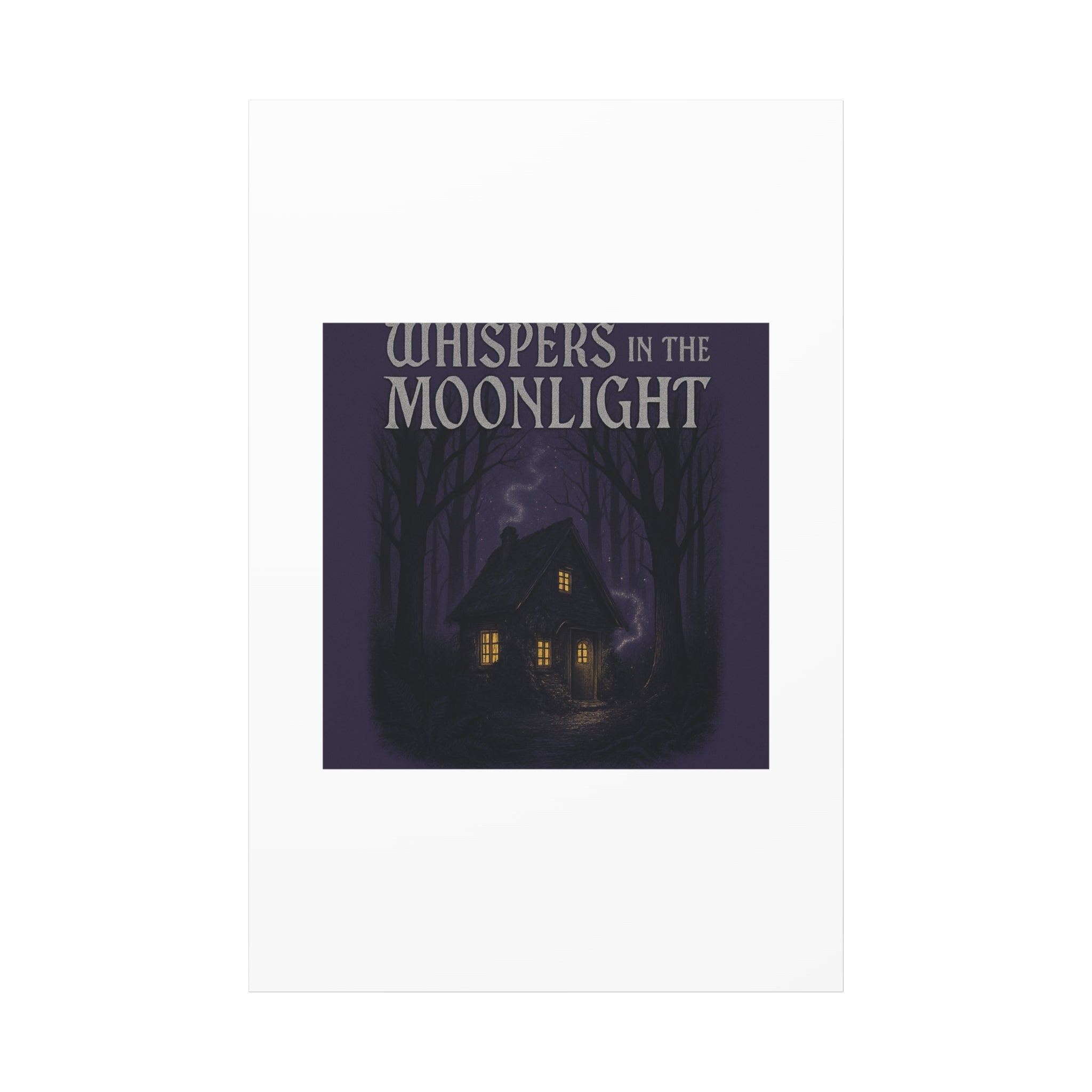 Whispers in the Moonlight Canvas Art – Haunted Cottage Wall Decor