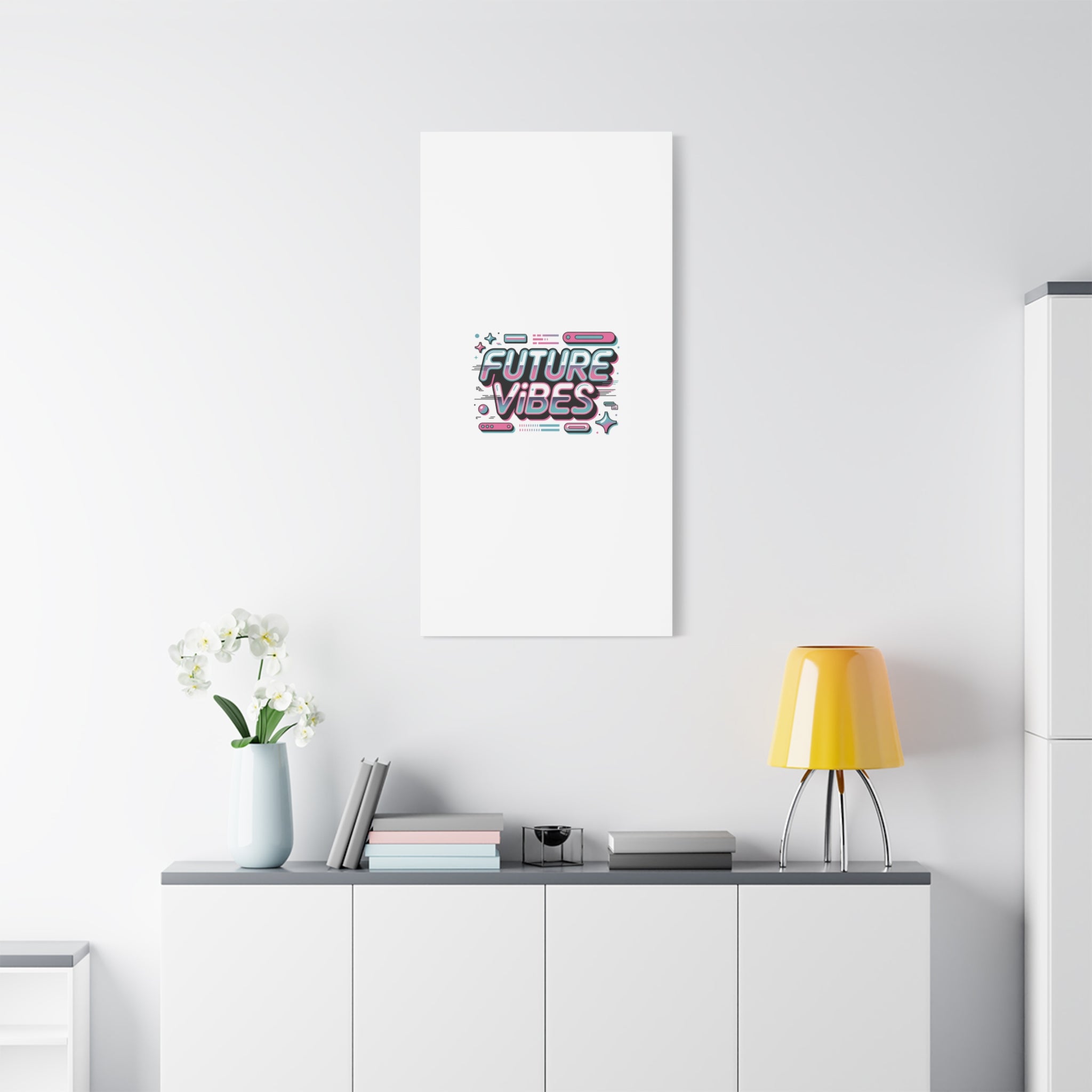 Future Vibes Canvas | Y2K Cyber Holo, Retro Tech Print