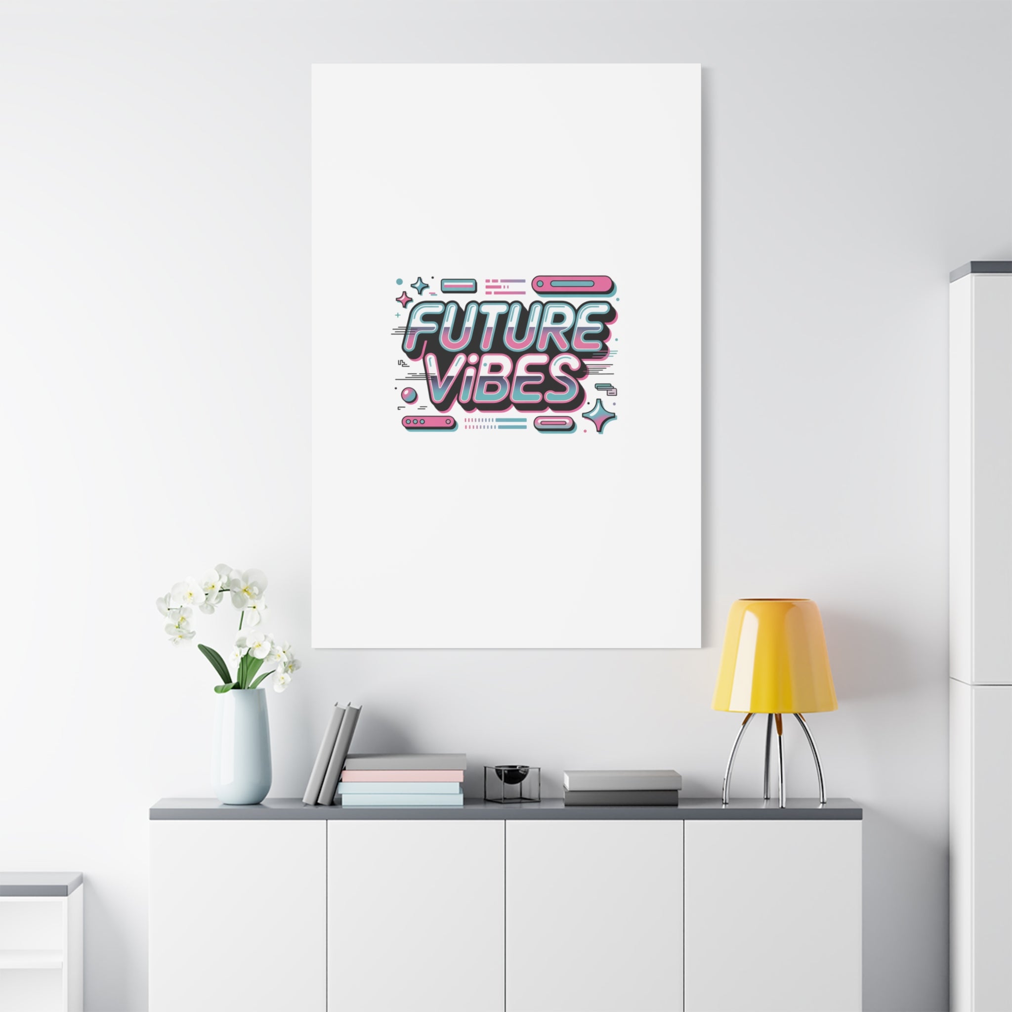 Future Vibes Canvas | Y2K Cyber Holo, Retro Tech Print