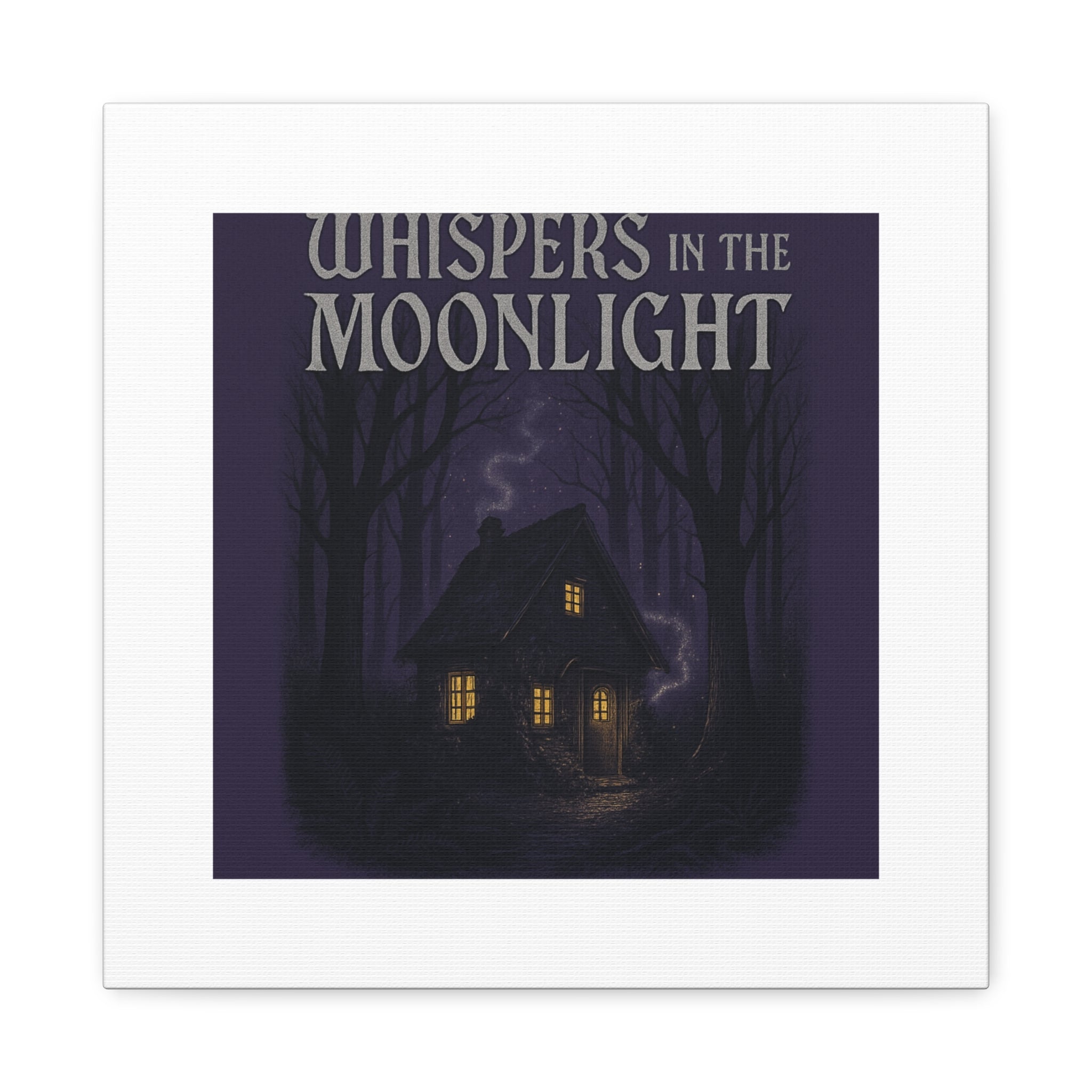 Whispers in the Moonlight Canvas Art – Haunted Cottage Wall Decor
