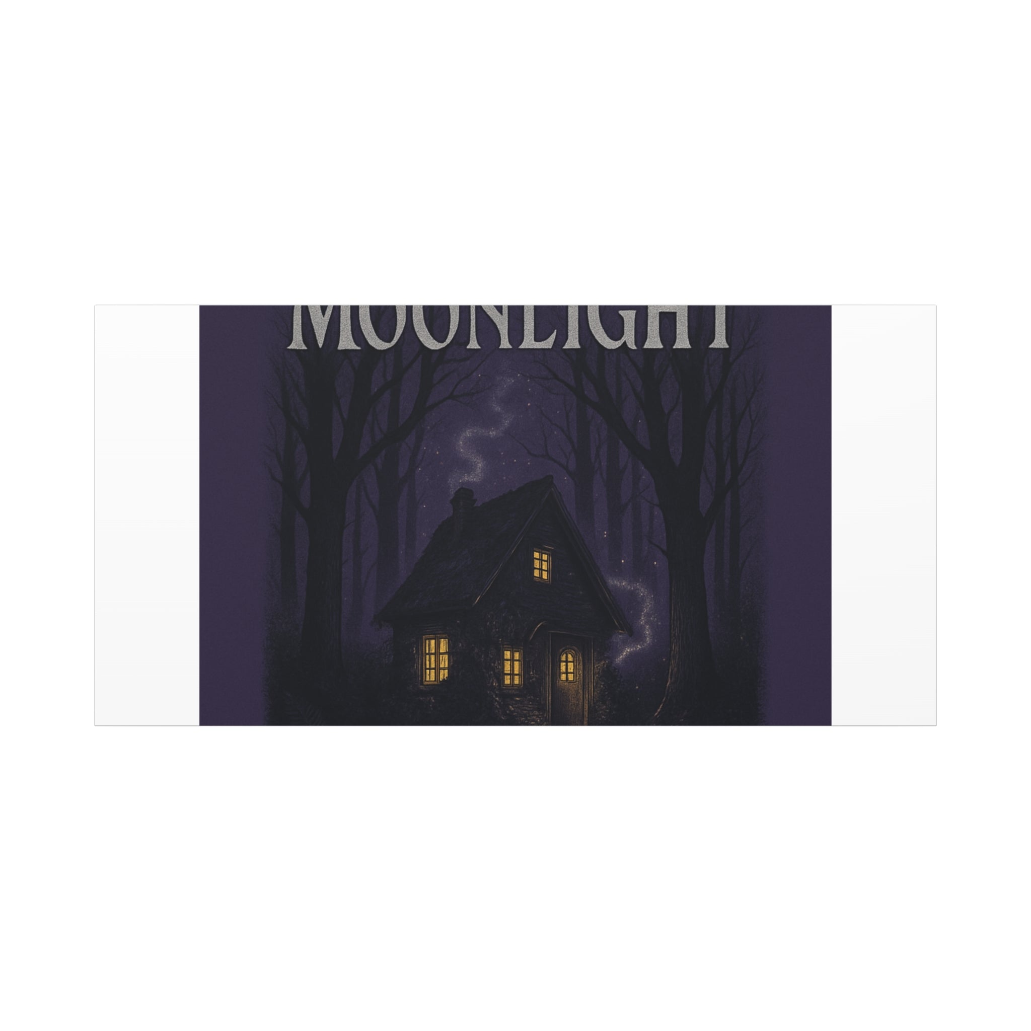Whispers in the Moonlight Canvas Art – Haunted Cottage Wall Decor