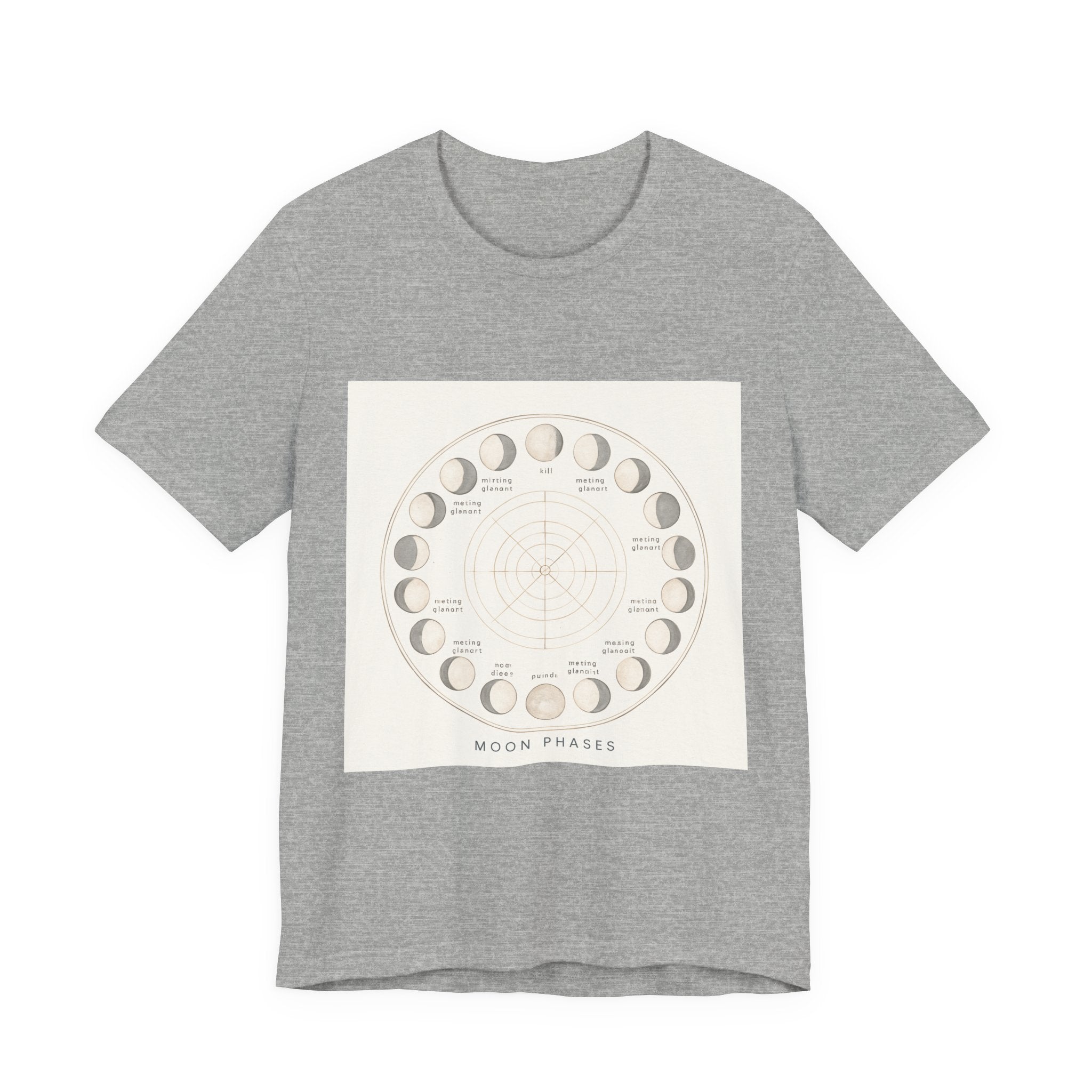 Moon Phases T-Shirt — Illustrated Lunar Cycle Tee