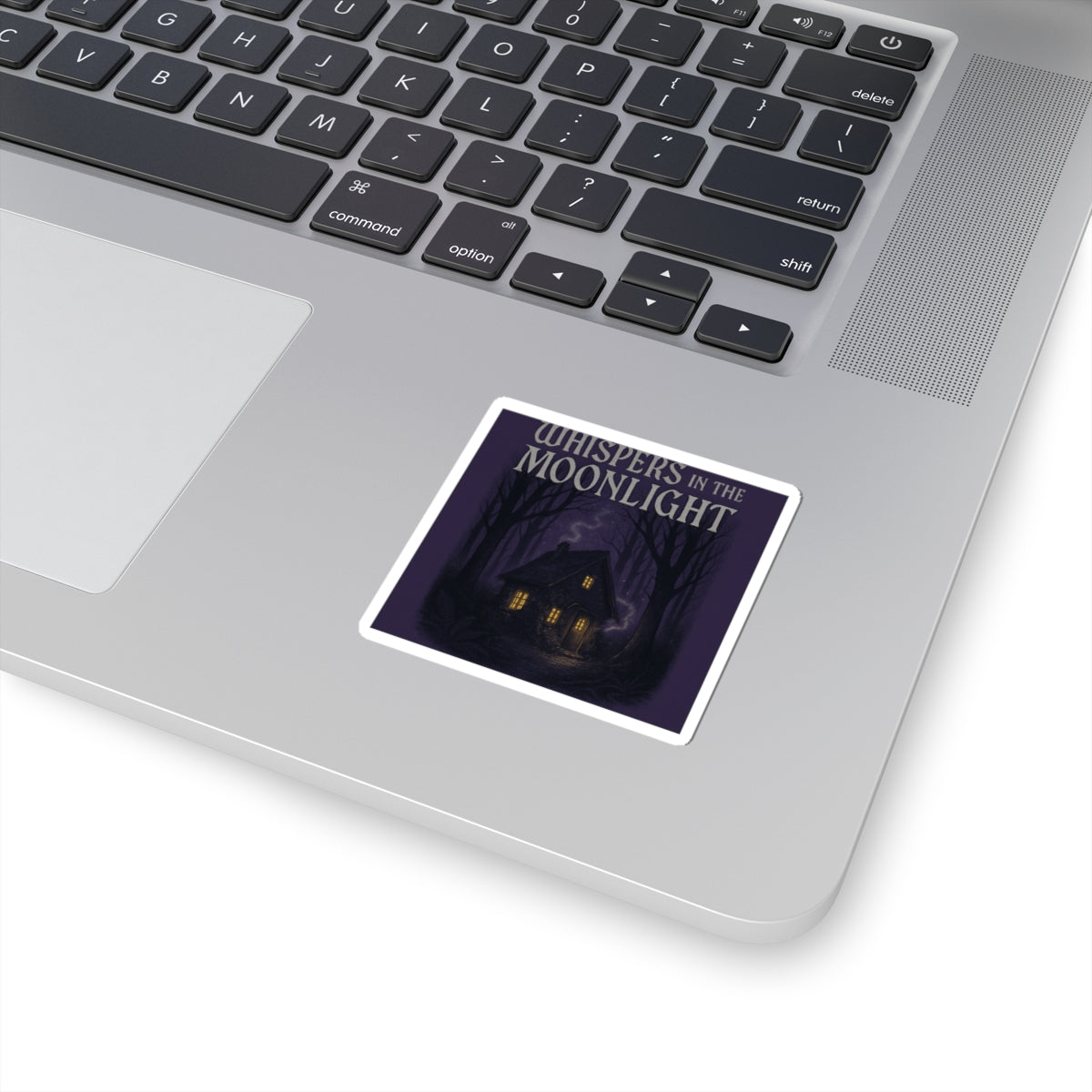Whispers in the Moonlight Sticker — Haunted Cottage Kiss-Cut Sticker, Gothic Halloween Laptop Decal