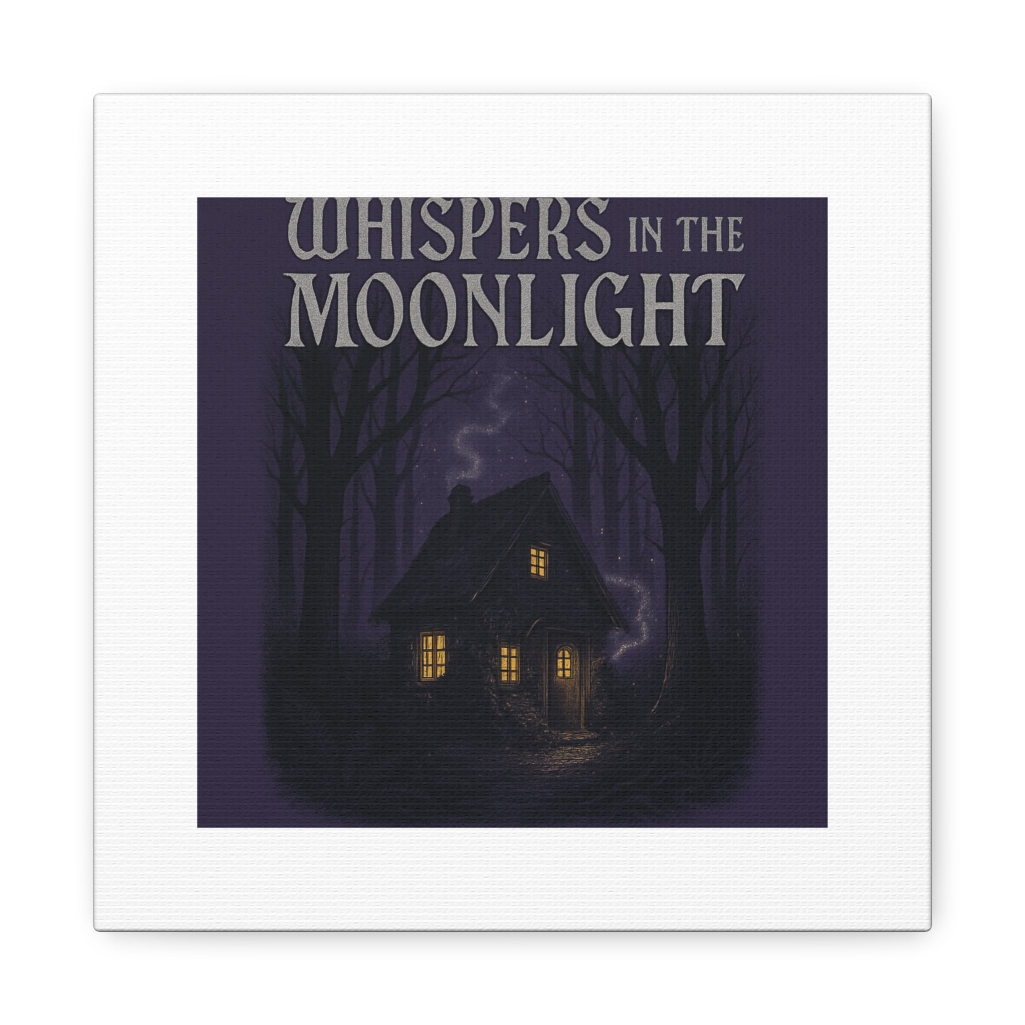 Whispers in the Moonlight Canvas Art – Haunted Cottage Wall Decor