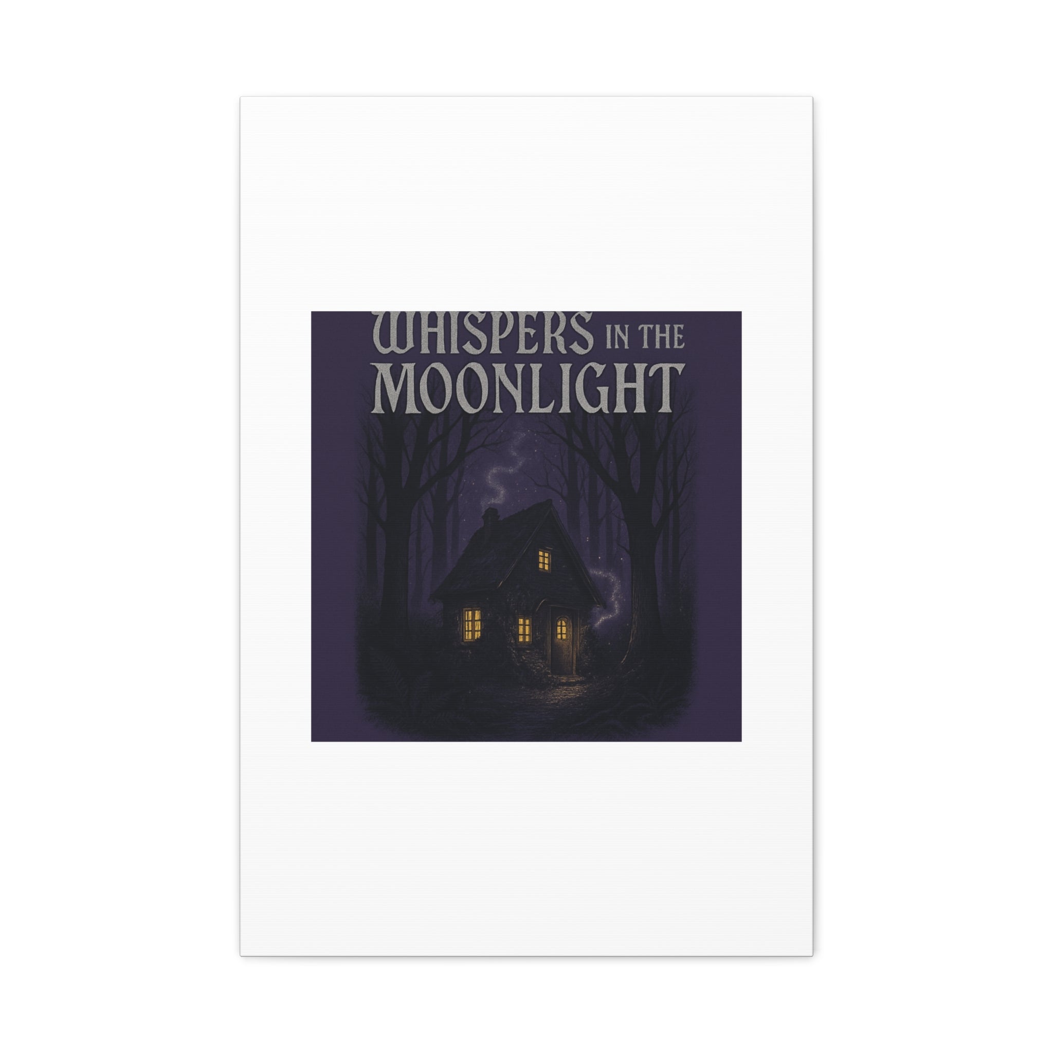 Whispers in the Moonlight Canvas Art – Haunted Cottage Wall Decor