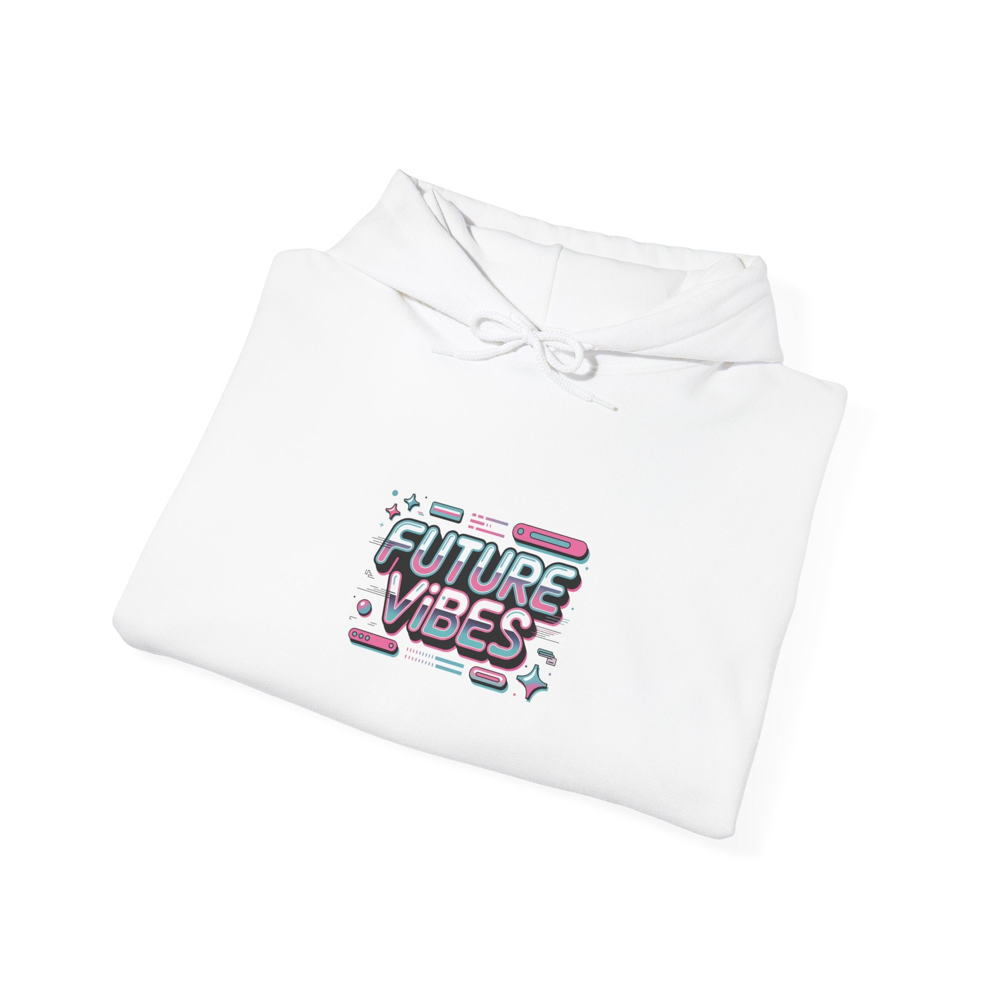 Future Vibes Hoodie | Y2K cyber holo aesthetic, retro tech print