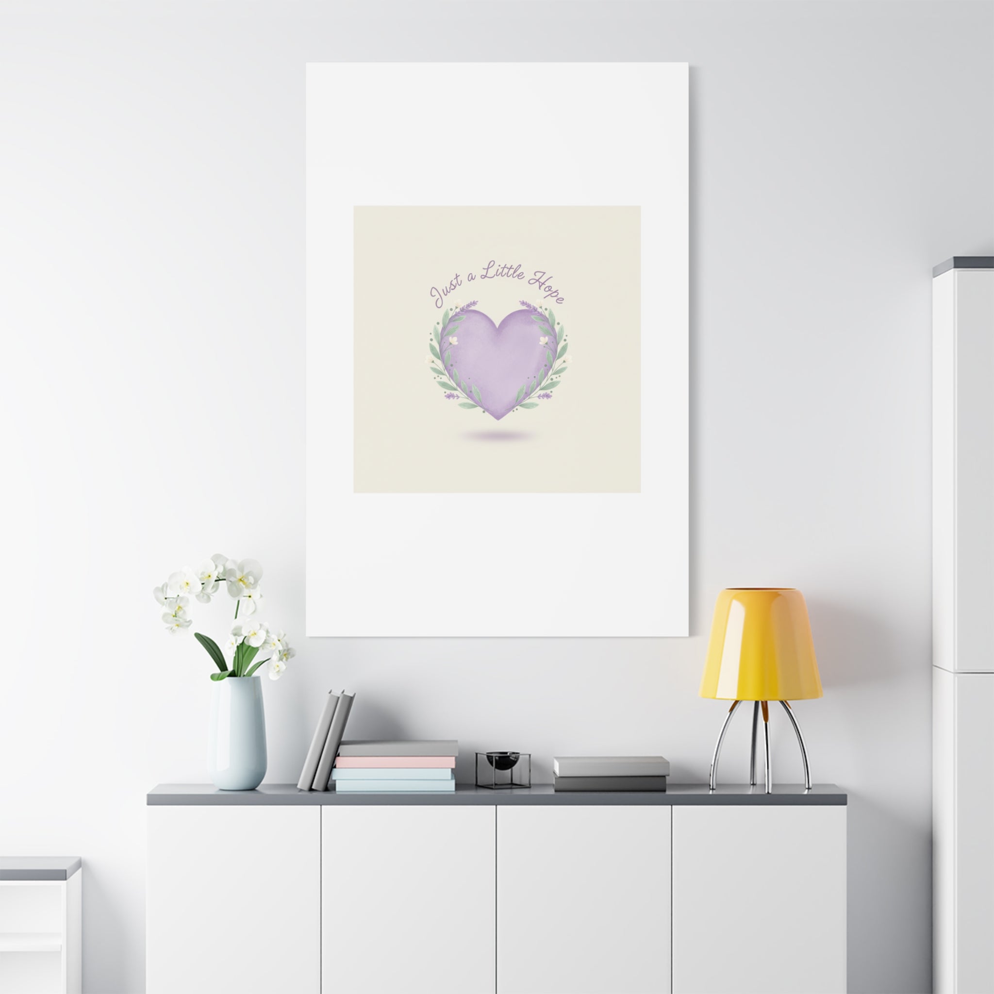 Just a Little Hope Canvas | Positive Micro-Optimism, Lavender Heart