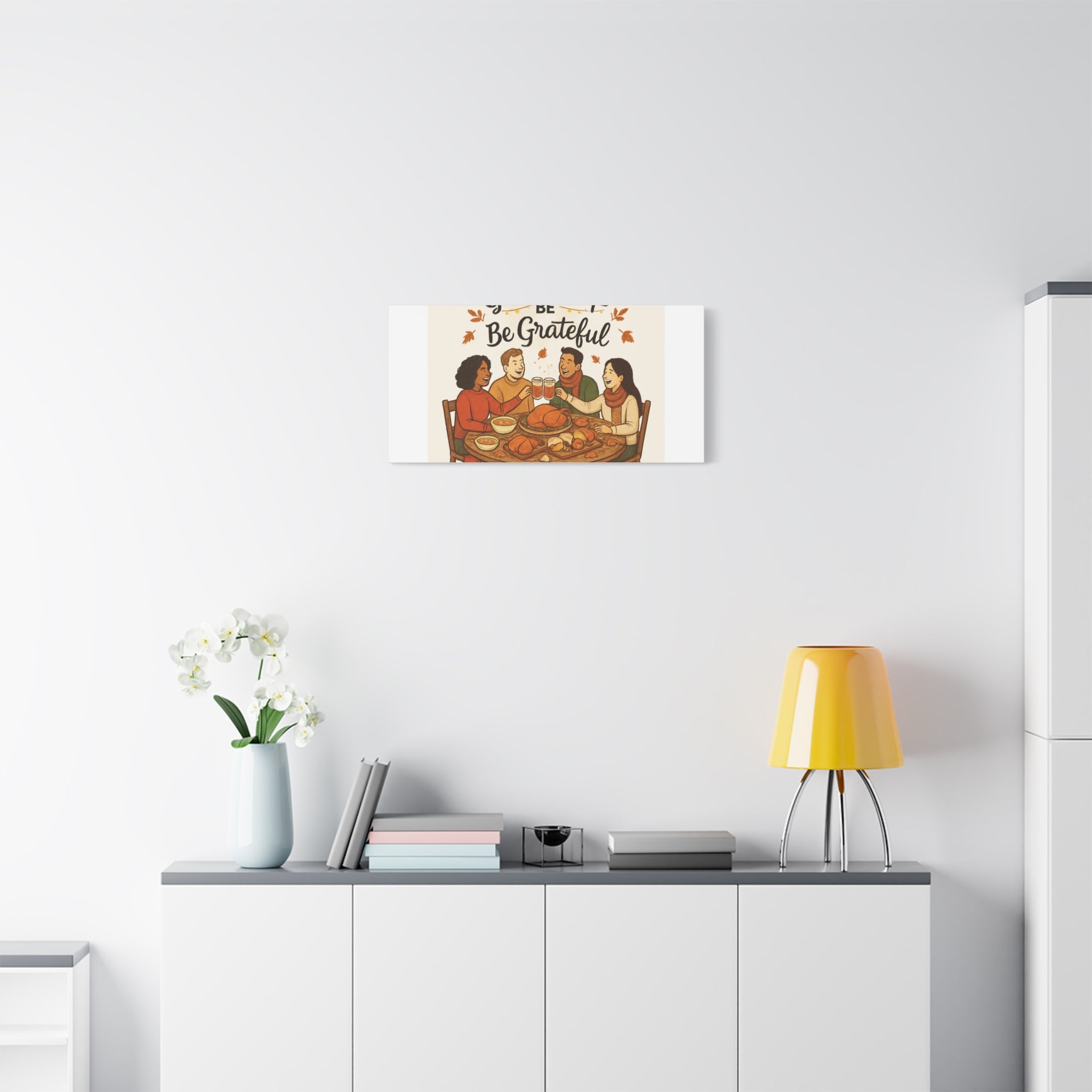Gather, Sip, Be Grateful Canvas — Thanksgiving Wall Art