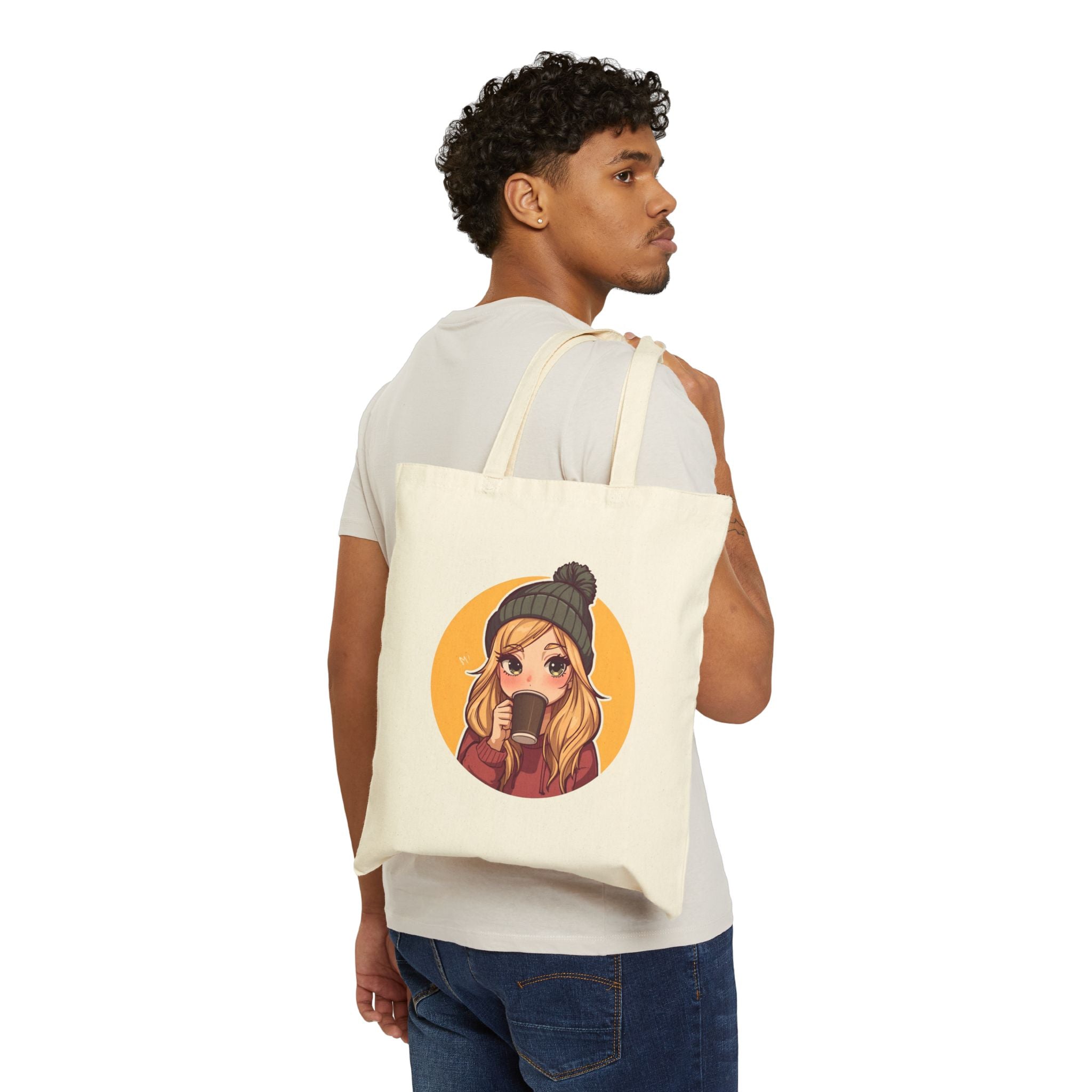 Cozy Graphic Tote Bag, Cute Tote for Girls, Eco-Friendly Shopping Bag, Autumn Style, Gift for Her