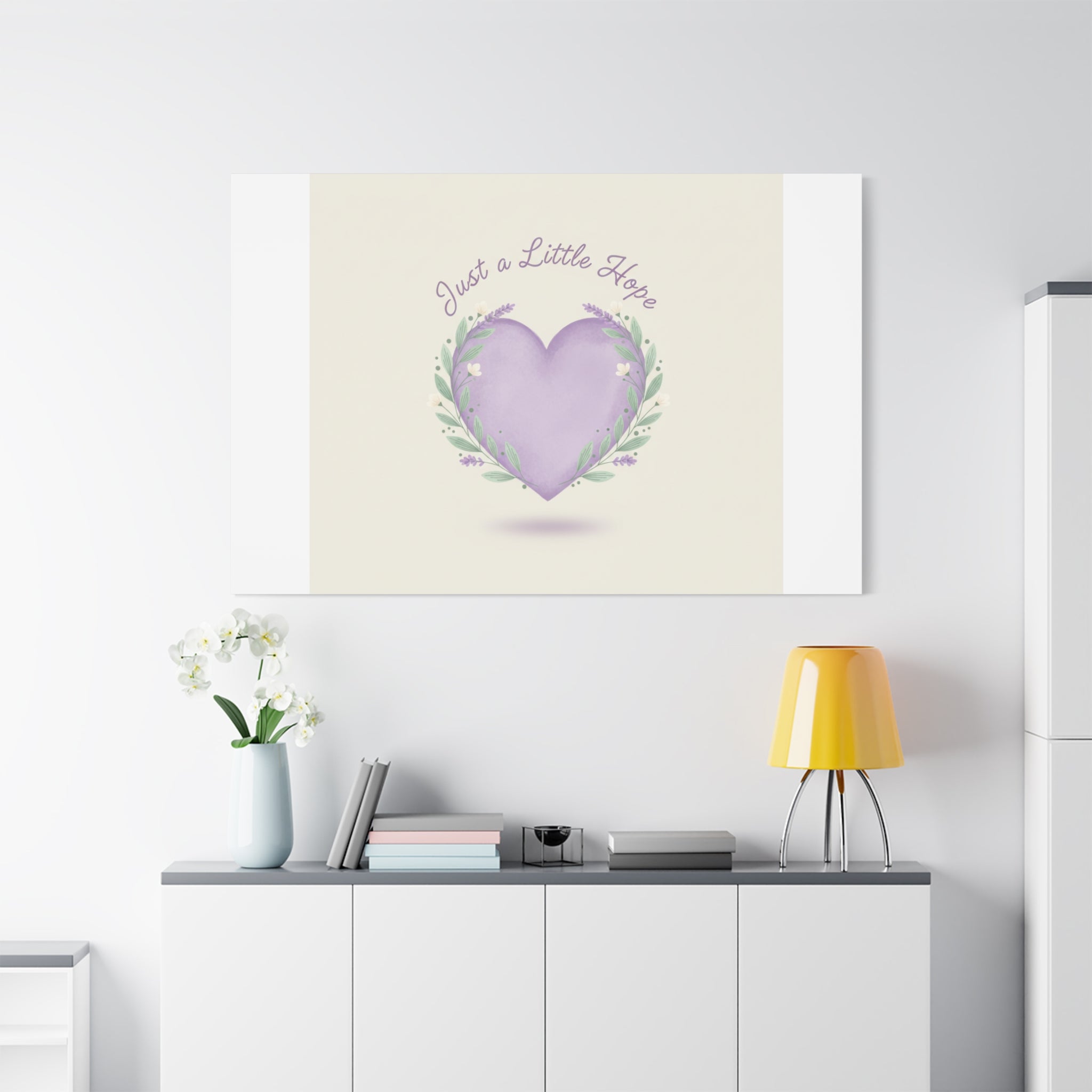 Just a Little Hope Canvas | Positive Micro-Optimism, Lavender Heart