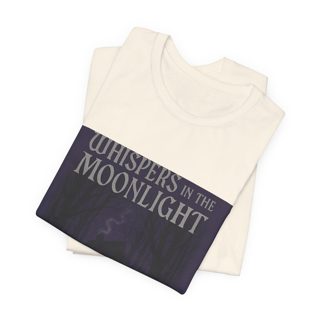Whispers in the Moonlight Tee — Haunted Cabin Night Graphic T-Shirt