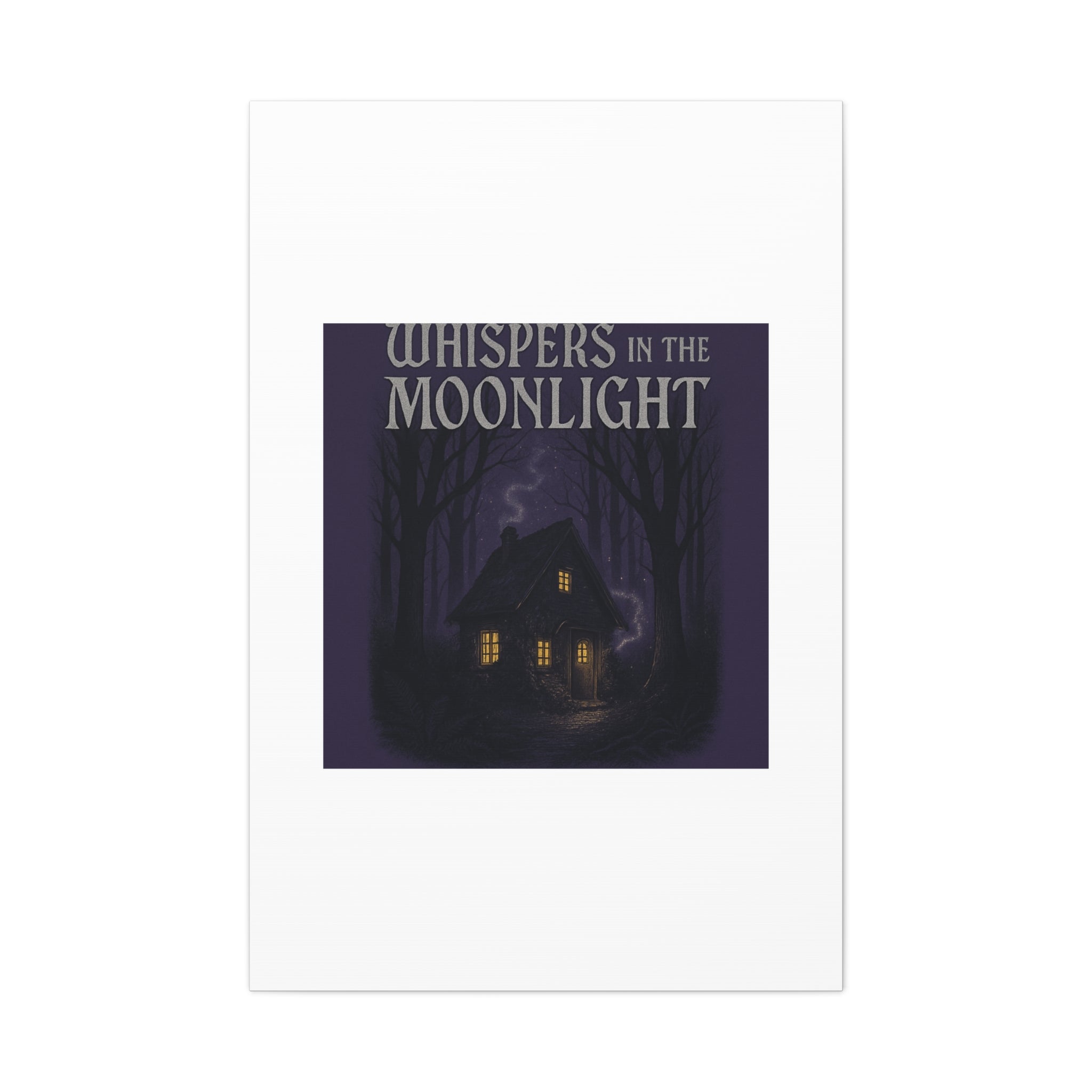 Whispers in the Moonlight Canvas Art – Haunted Cottage Wall Decor