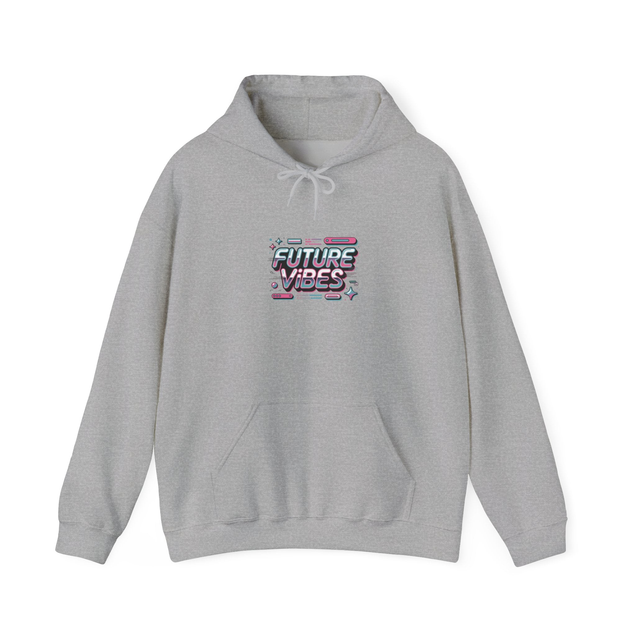 Future Vibes Hoodie | Y2K cyber holo aesthetic, retro tech print