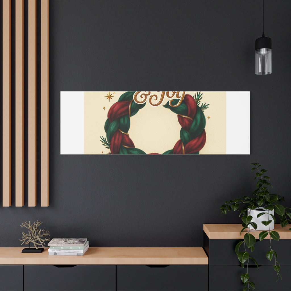 Christmas Wreath Canvas - "Comfort & Joy" Holiday Wall Art