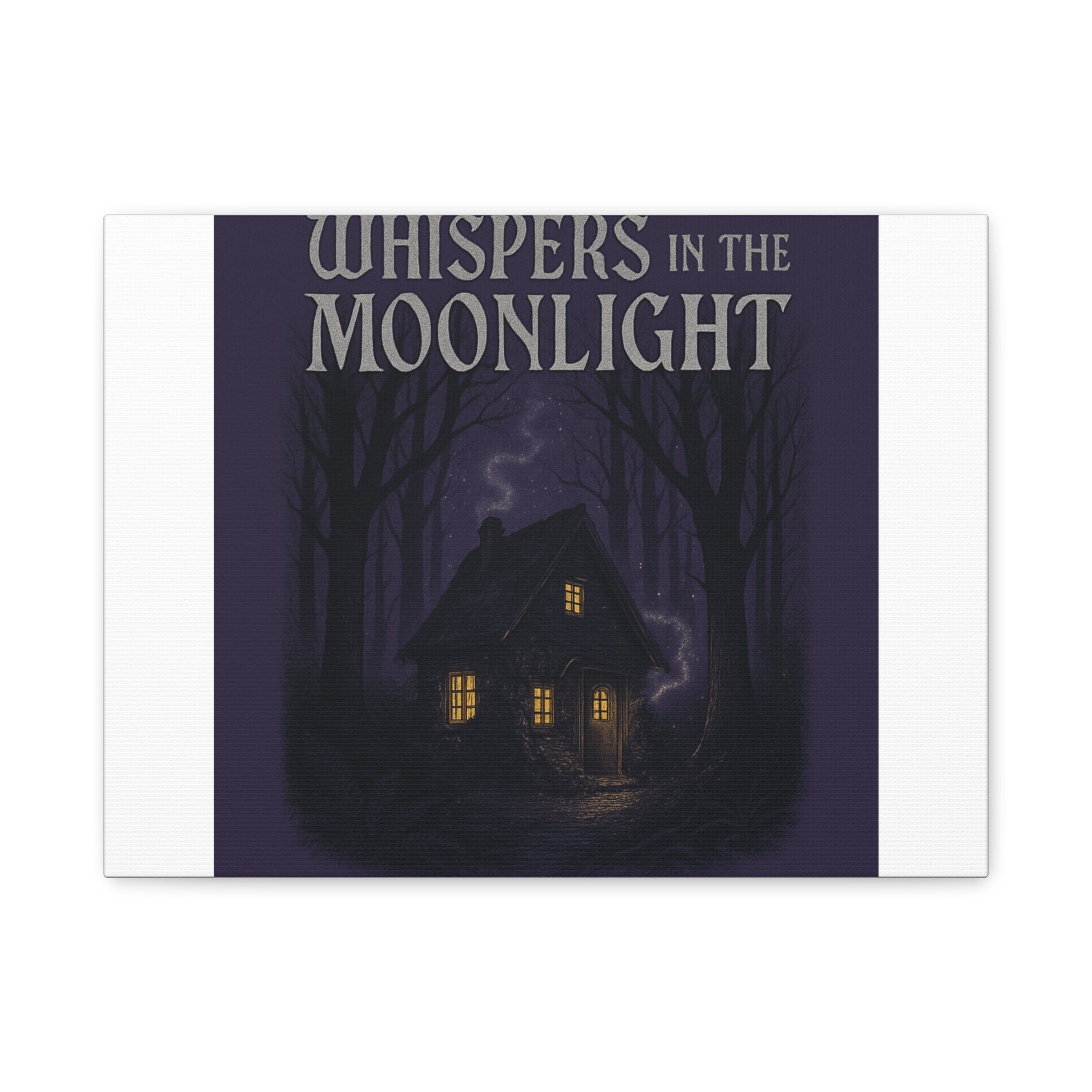 Whispers in the Moonlight Canvas Art – Haunted Cottage Wall Decor