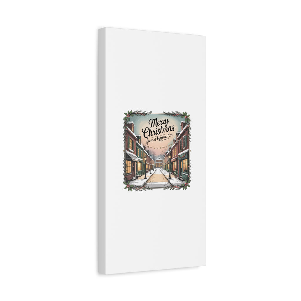 Merry Christmas Vintage Postcard Canvas | Retro Holiday Card Design